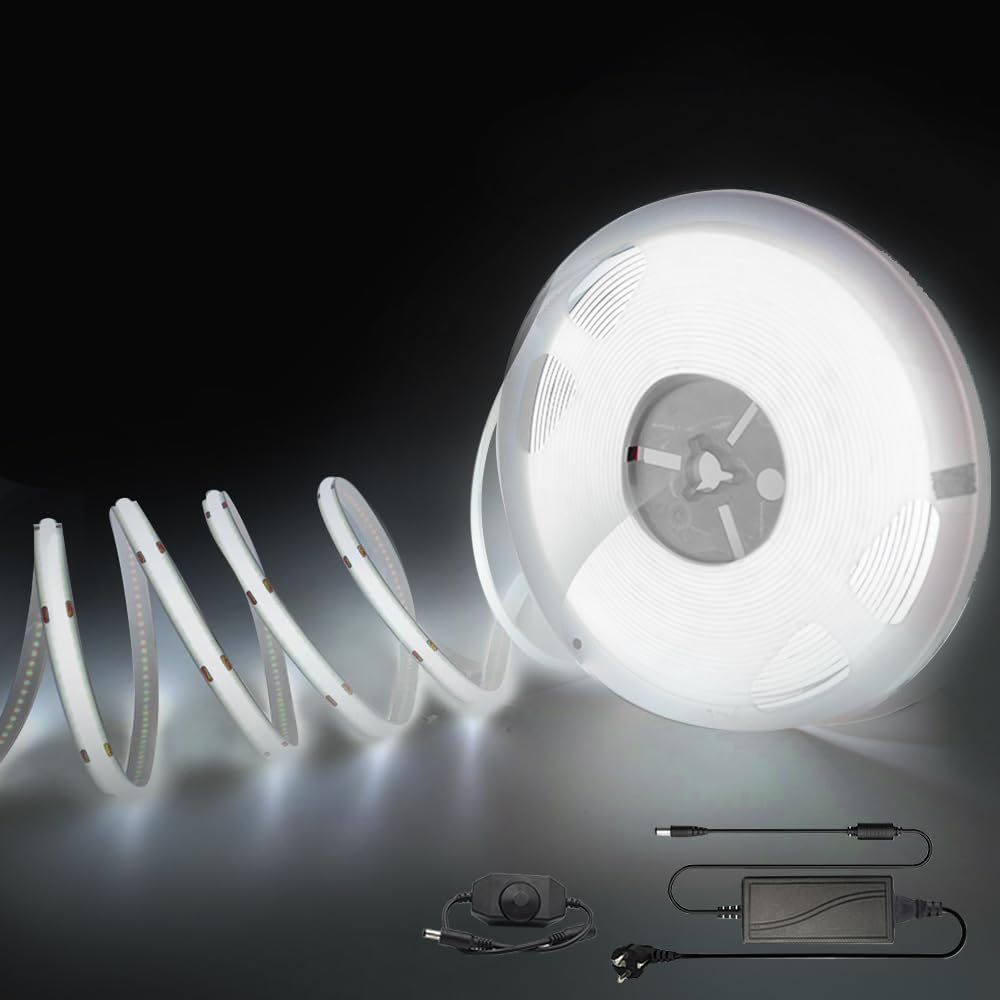 Arote Striscia LED COB 24V 10M, Bianco Freddo 6000K