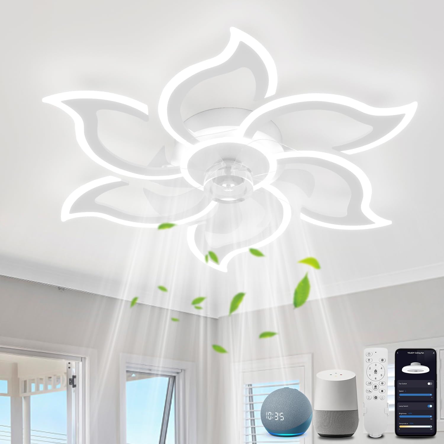 Yoledy Lampada Ventilatore da Soffitto Intelligente - immagine 1