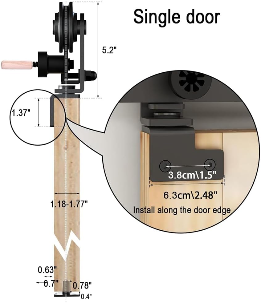Wolfbird Binario per Porta Scorrevole Bi-Folding 0.9M, Nero - immagine 3