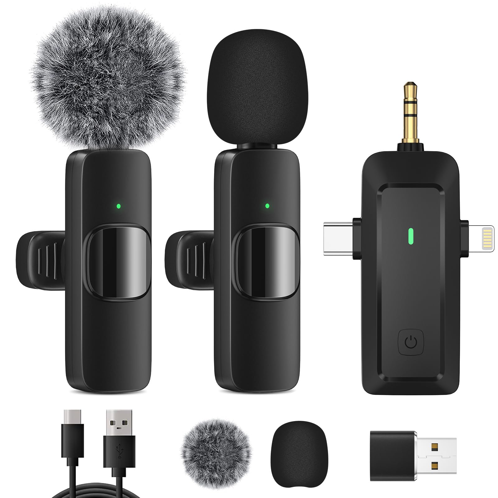 Hmkch Microfono Lavalier Wireless Professionale Doppio