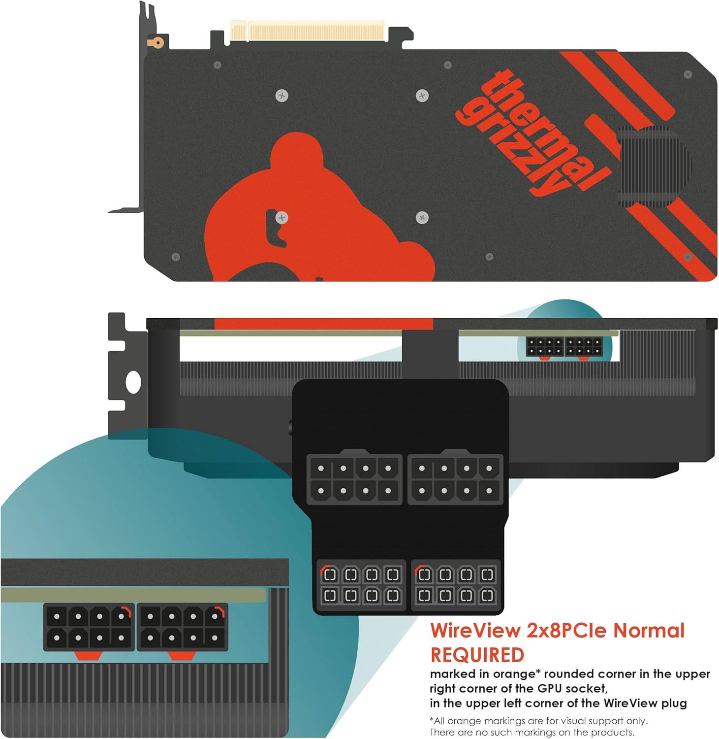 Thermal Grizzly GPU WireView, 2X PCIe a 8 Pin - Normale - immagine 7