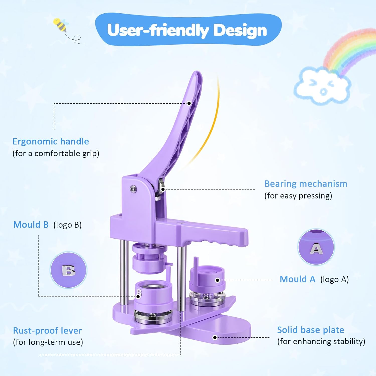 Zimiking Button Maker Badge Machine 25/32/58mm - immagine 2