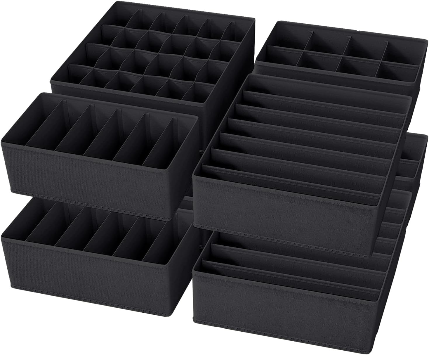 Yucch Set 8 Organizer Cassetti Intimo Pieghevole, Nero - immagine 1