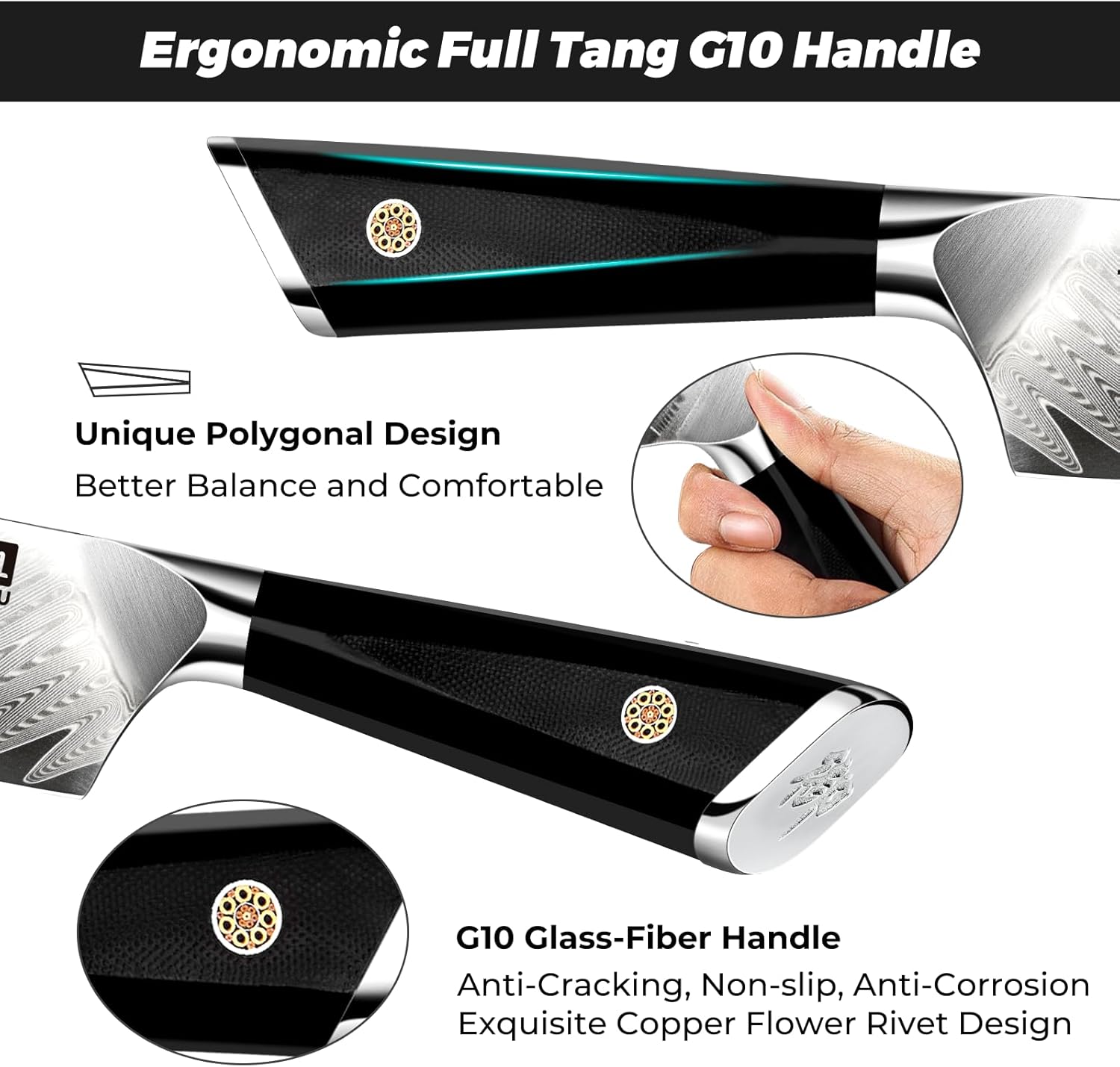 Coltello da Chef Damasco Giapponese 21cm - immagine 3