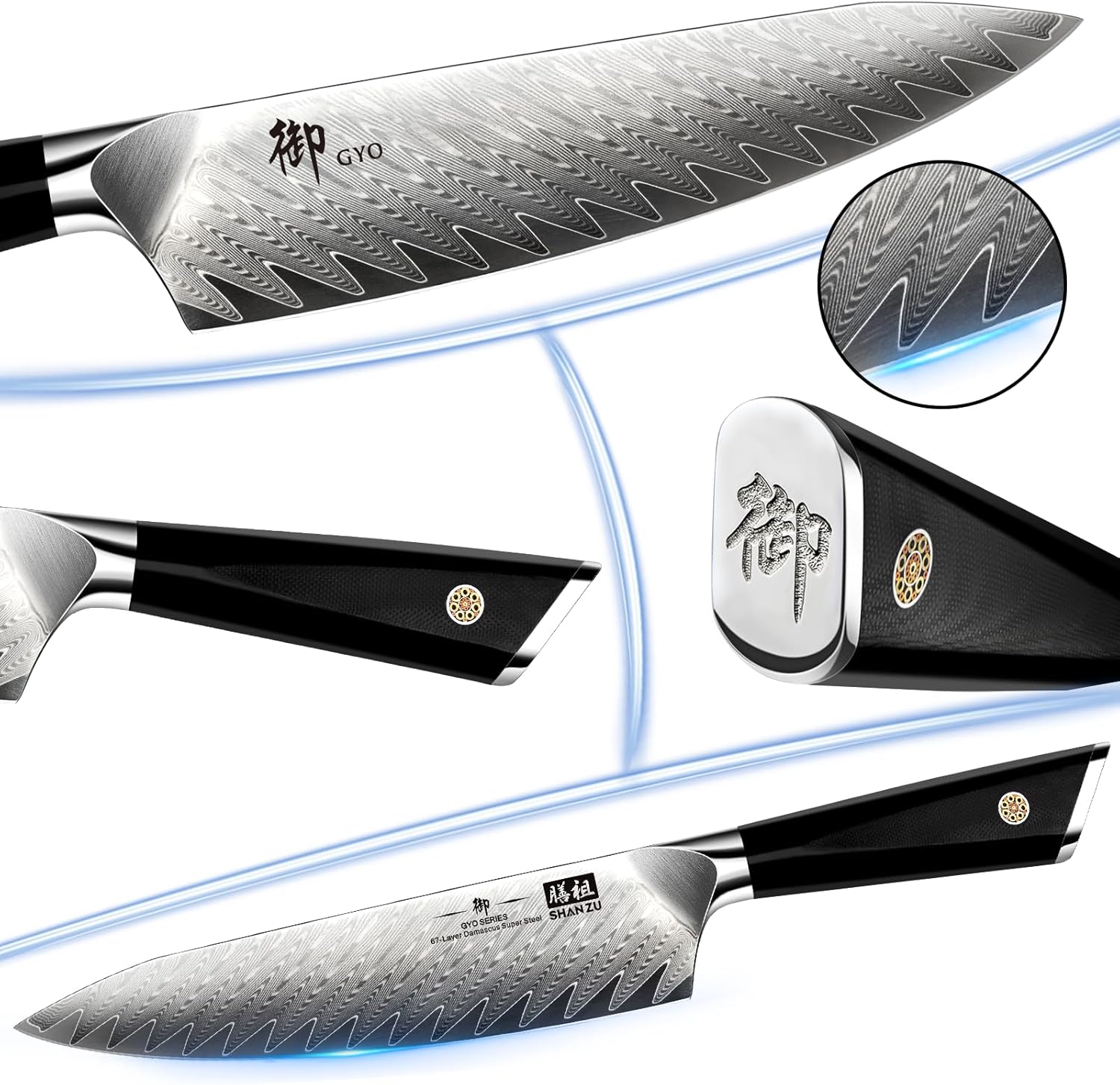 Coltello da Chef Damasco Giapponese 21cm - immagine 5