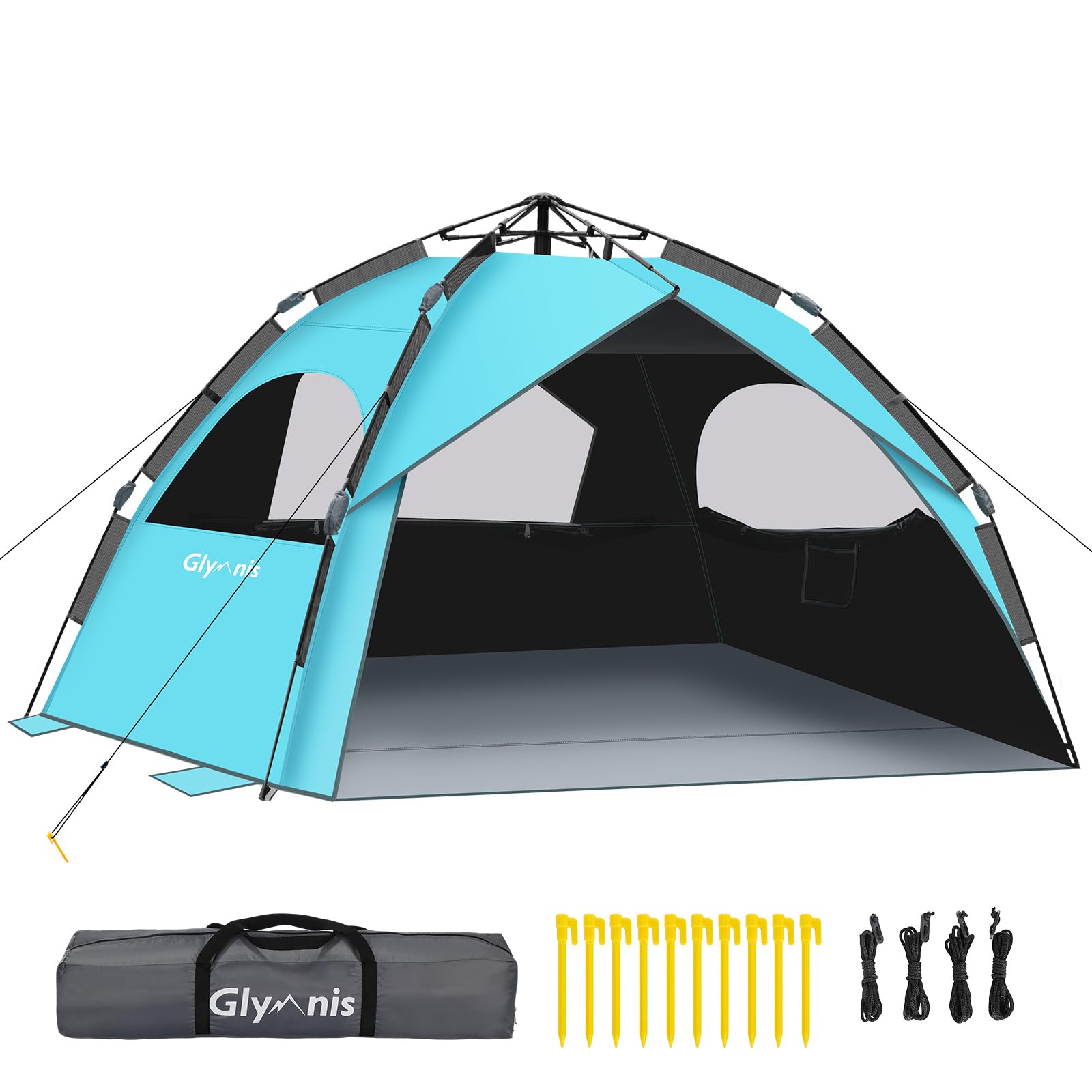 Glymnis Tenda da Spiaggia Quick Up Automatica 210x200x145cm