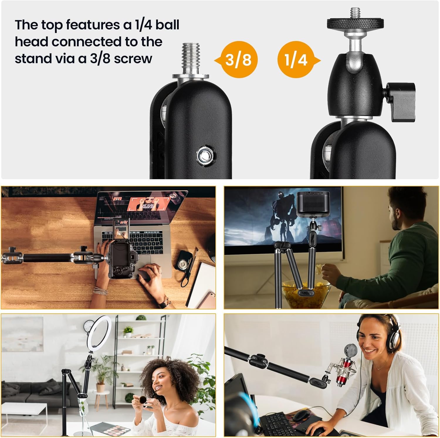 Tarion Treppiede da Tavolo Regolabile con Braccio Articolato - immagine 6