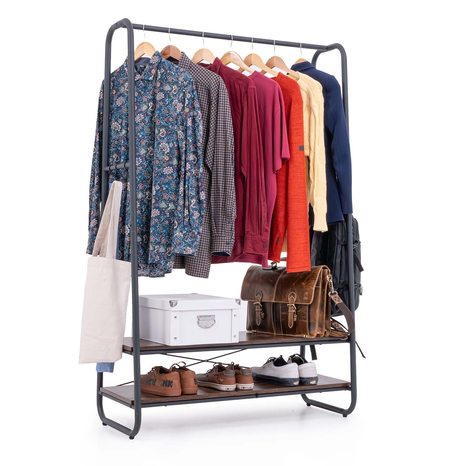 Tatkraft Anneli - Appendiabiti Robusto con 2 Ripiani