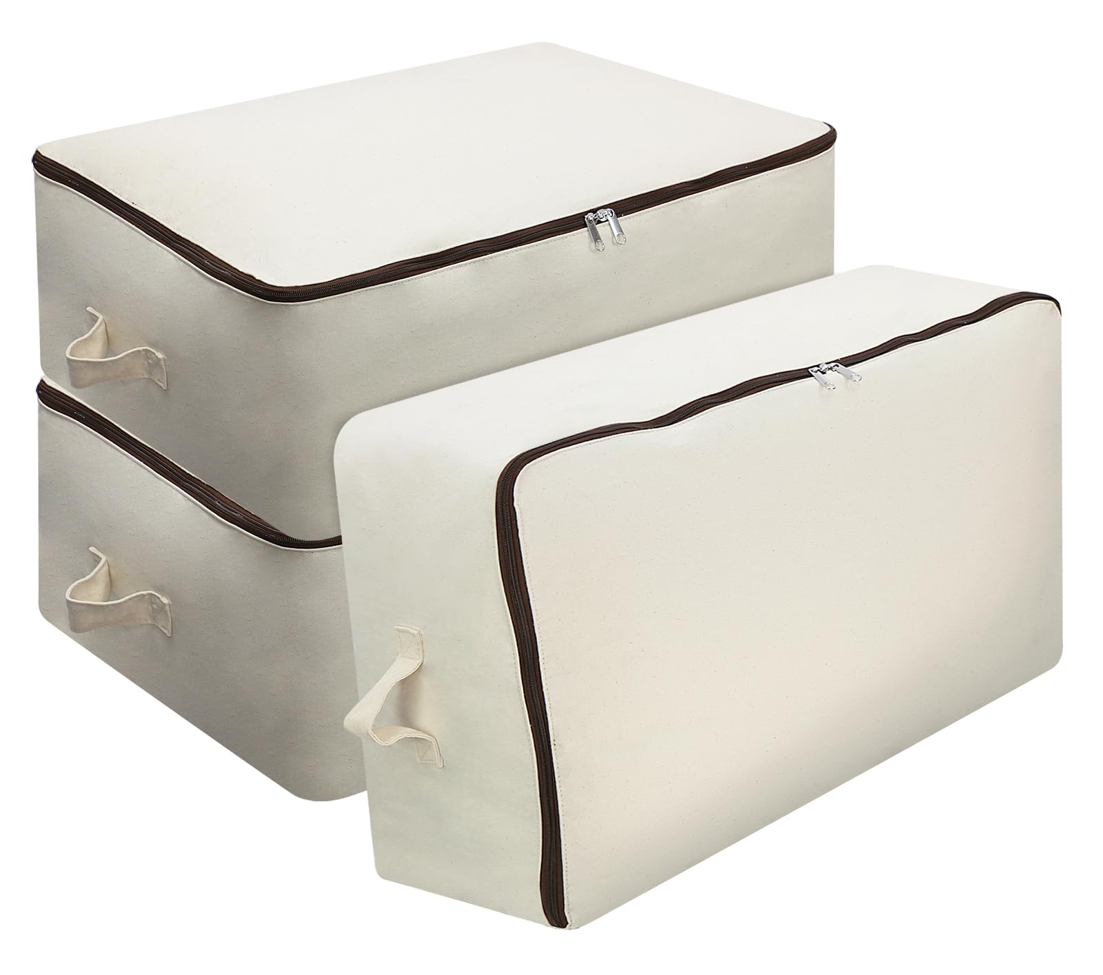 Confezione 3 Sacchetti Grandi Riutilizzabili in Cotone