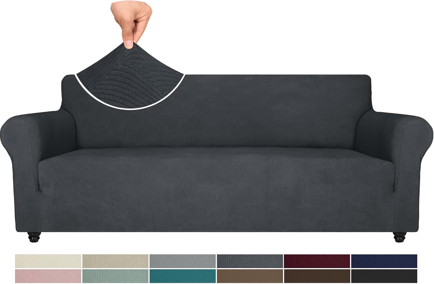 Ystyle Copridivano 4 Posti Elasticizzato, Grigio Scuro - immagine 1