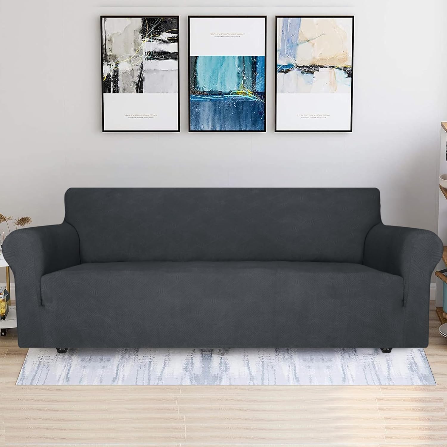 Ystyle Copridivano 4 Posti Elasticizzato, Grigio Scuro - immagine 2