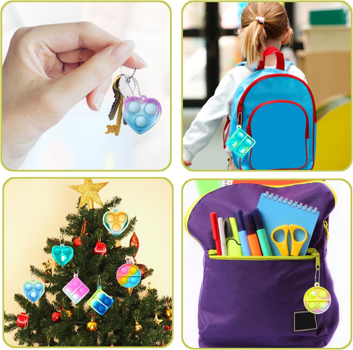 Yeefunjoy 30PCS Mini Pop It Fidget Toy Portachiavi - immagine 5