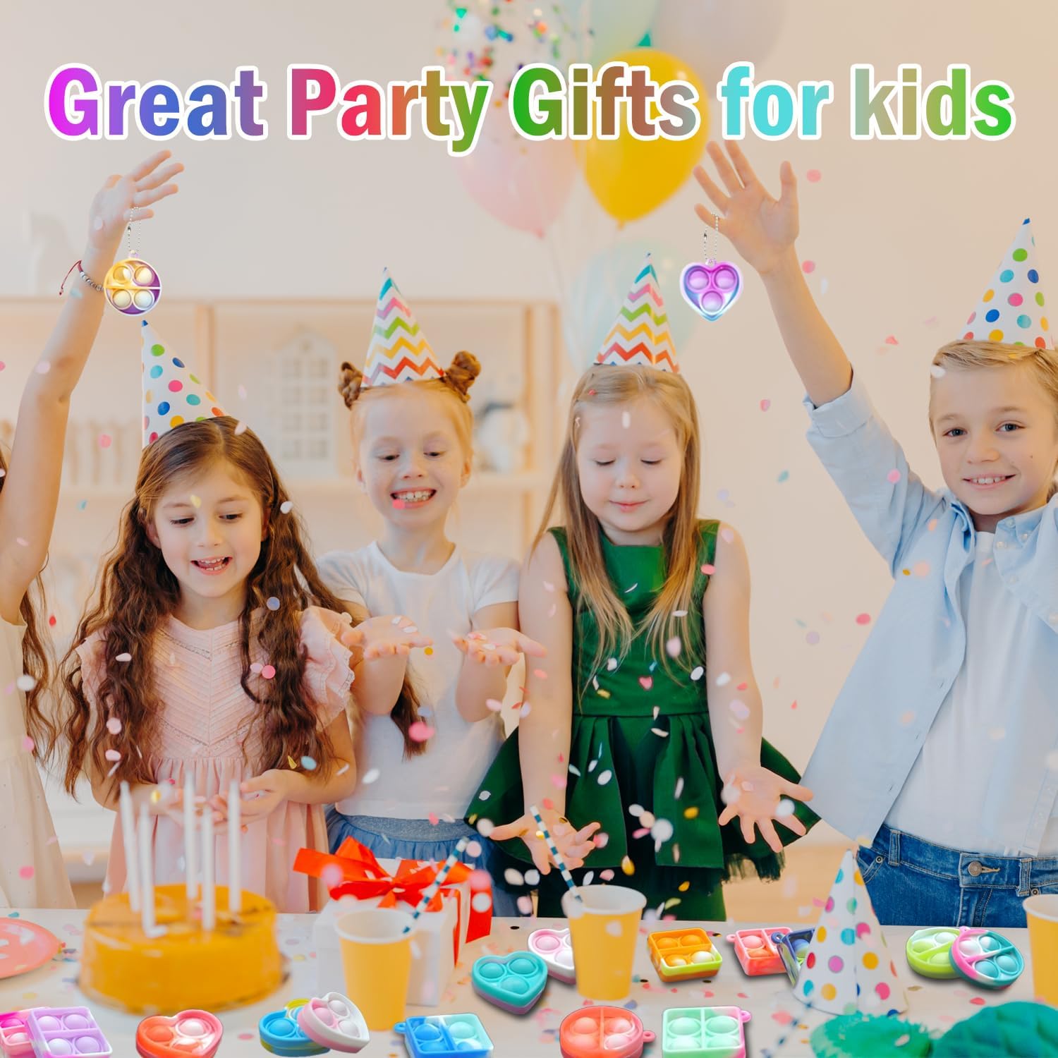 Yeefunjoy 30PCS Mini Pop It Fidget Toy Portachiavi - immagine 6