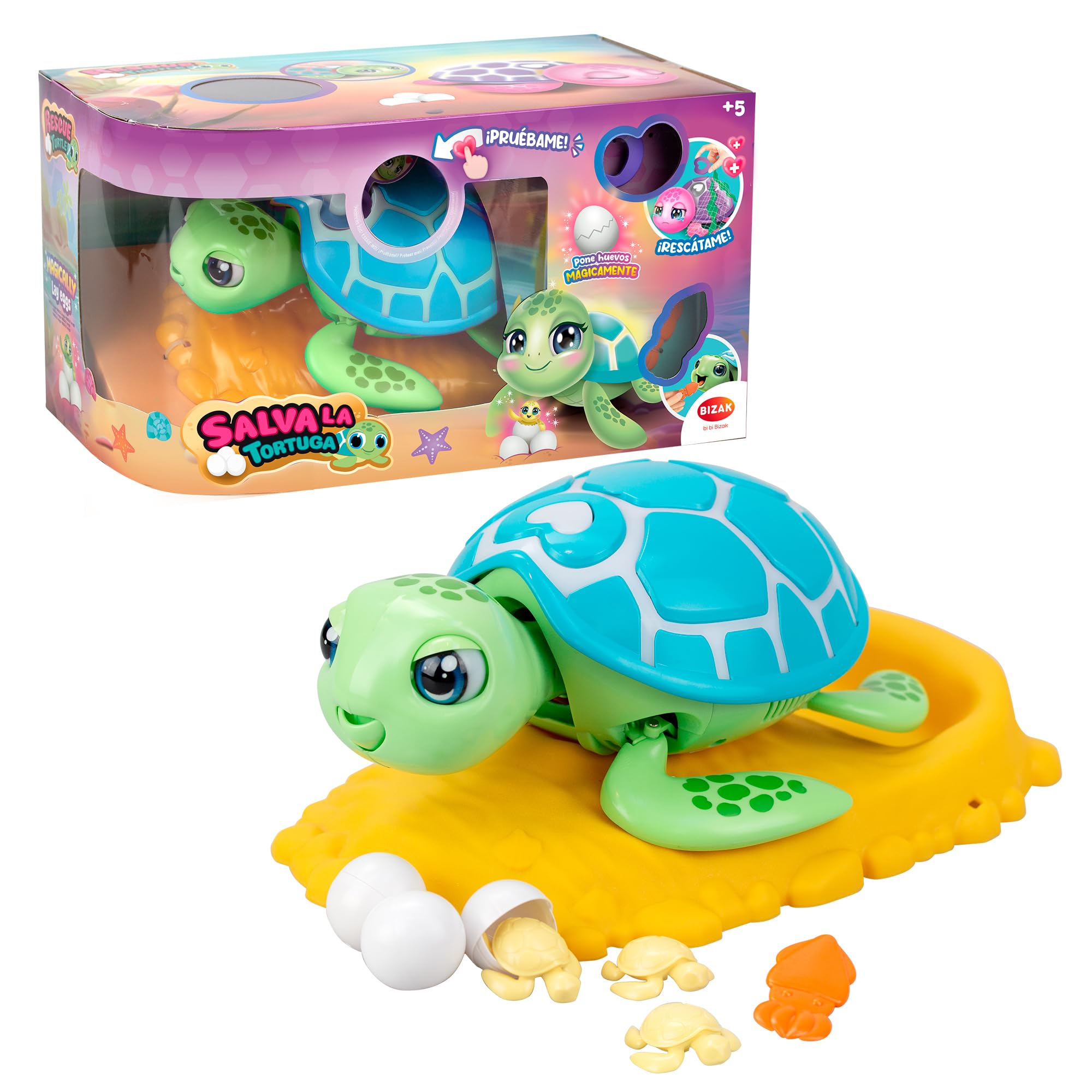 Bizak Salva La Tartaruga - Animale Interattivo Verde