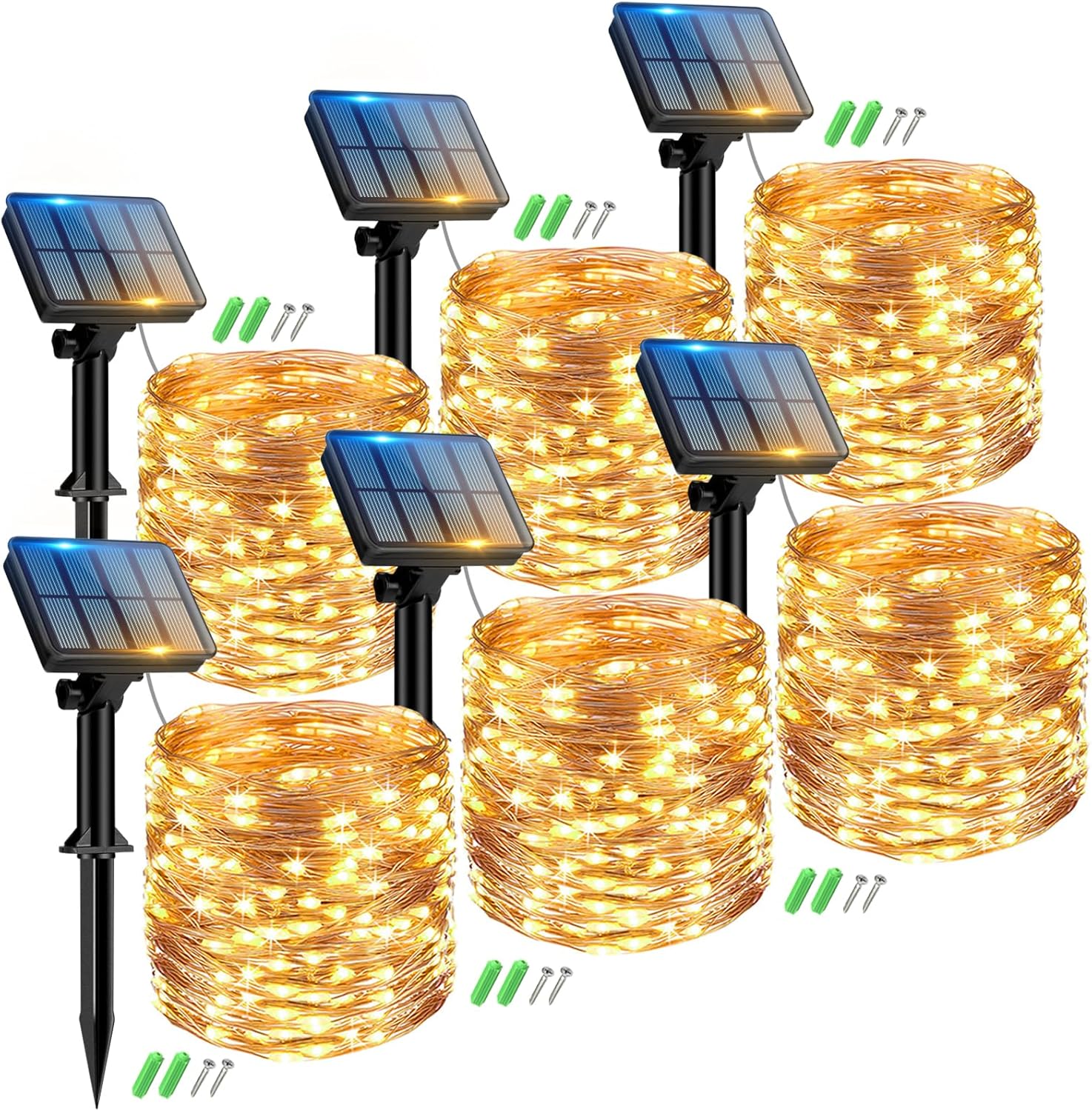 Peasur Catena Luminosa Esterno Solare 6x12M 120LED - immagine 1