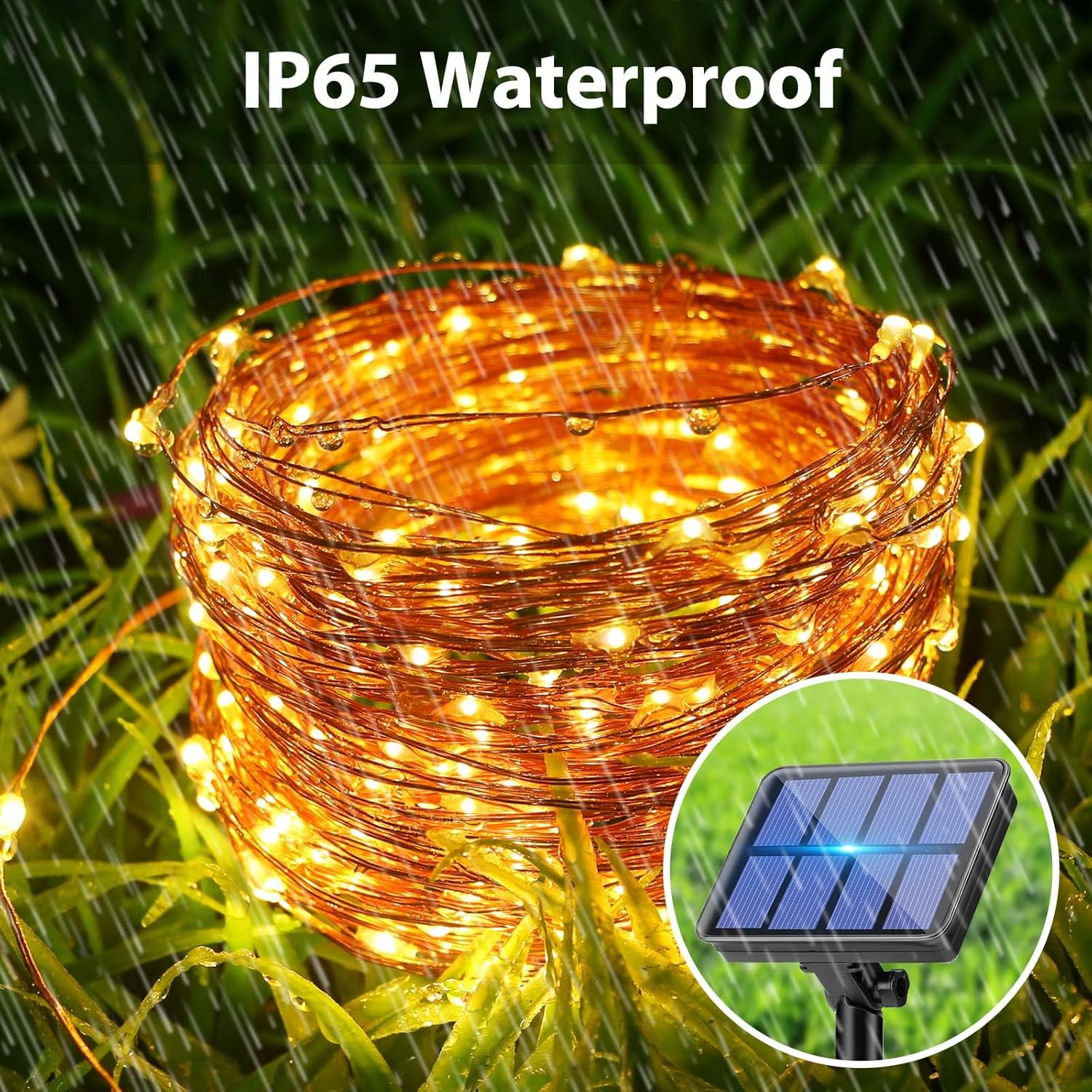 Peasur Catena Luminosa Esterno Solare 6x12M 120LED - immagine 3