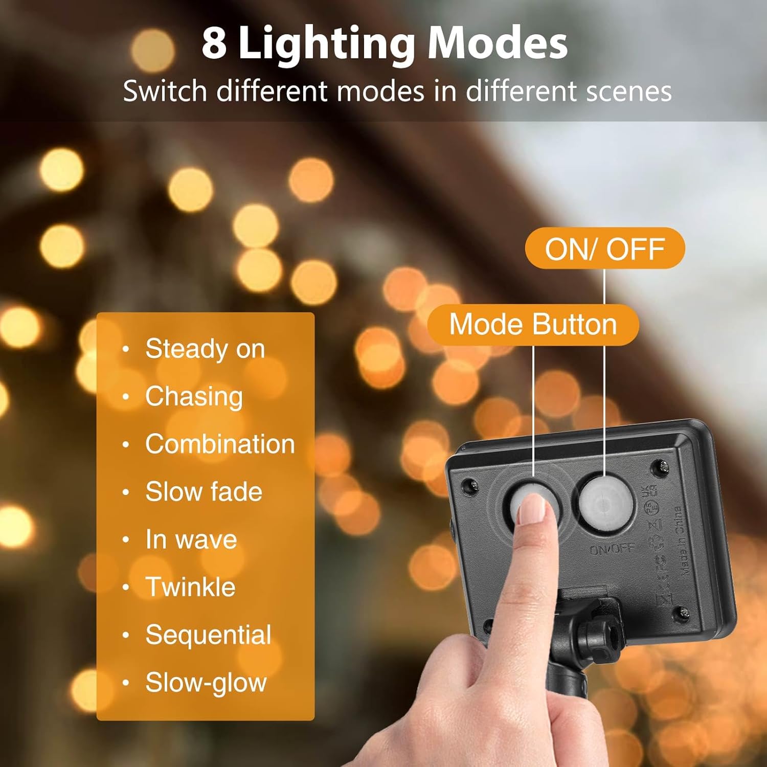 Peasur Catena Luminosa Esterno Solare 6x12M 120LED - immagine 4