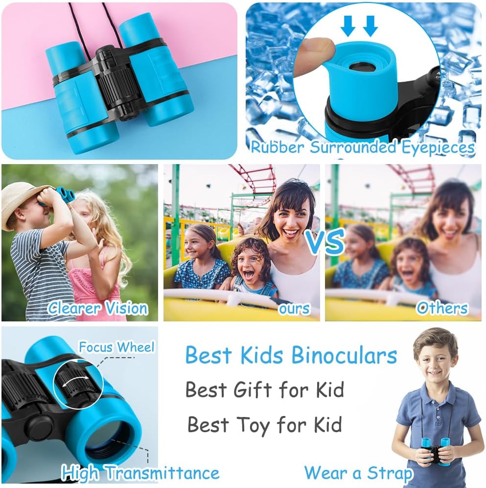 Osdue Binocolo Compatto per Bambini, Blu - immagine 6