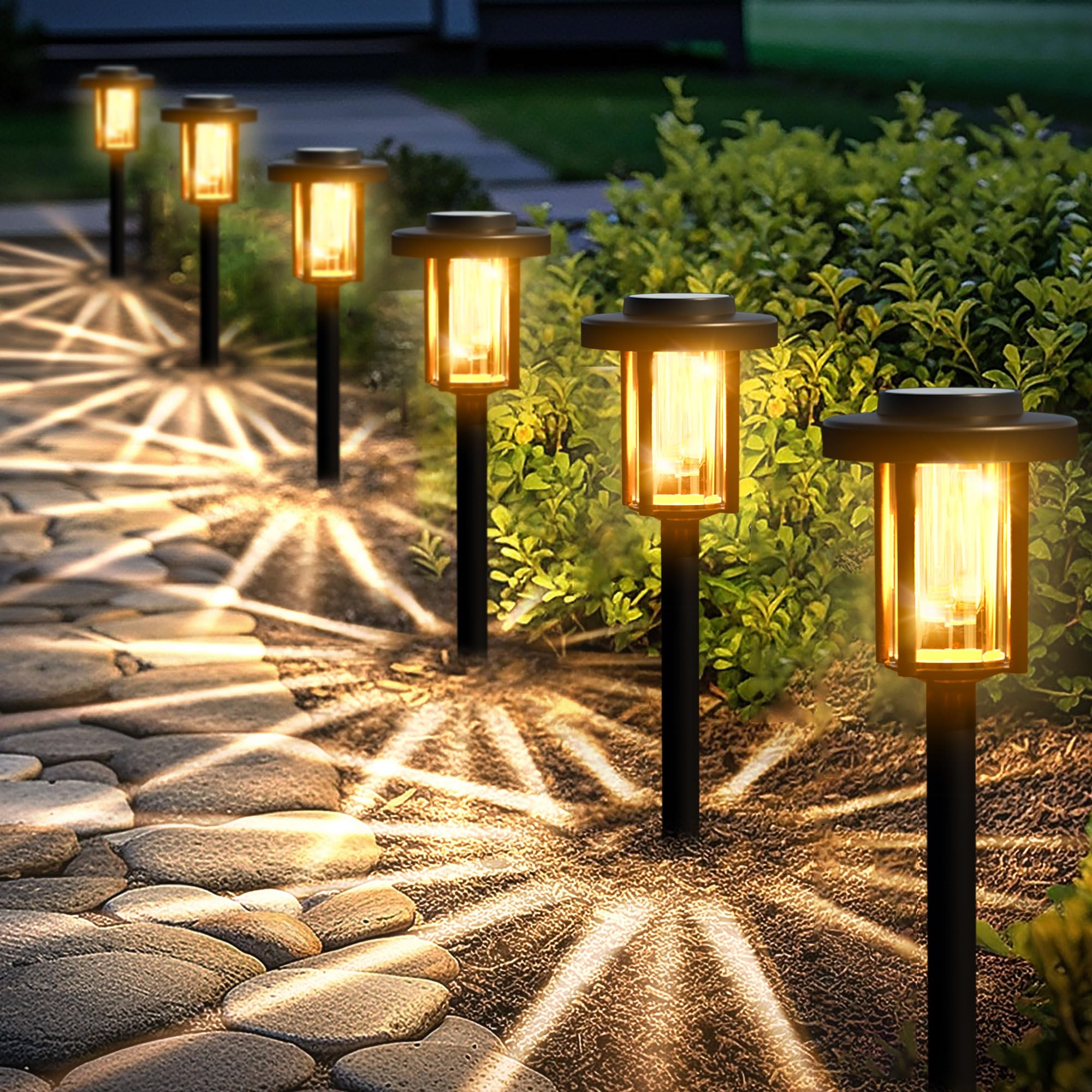 Solpex Luci Solari da Giardino 6 Pezzi, Bianco Caldo