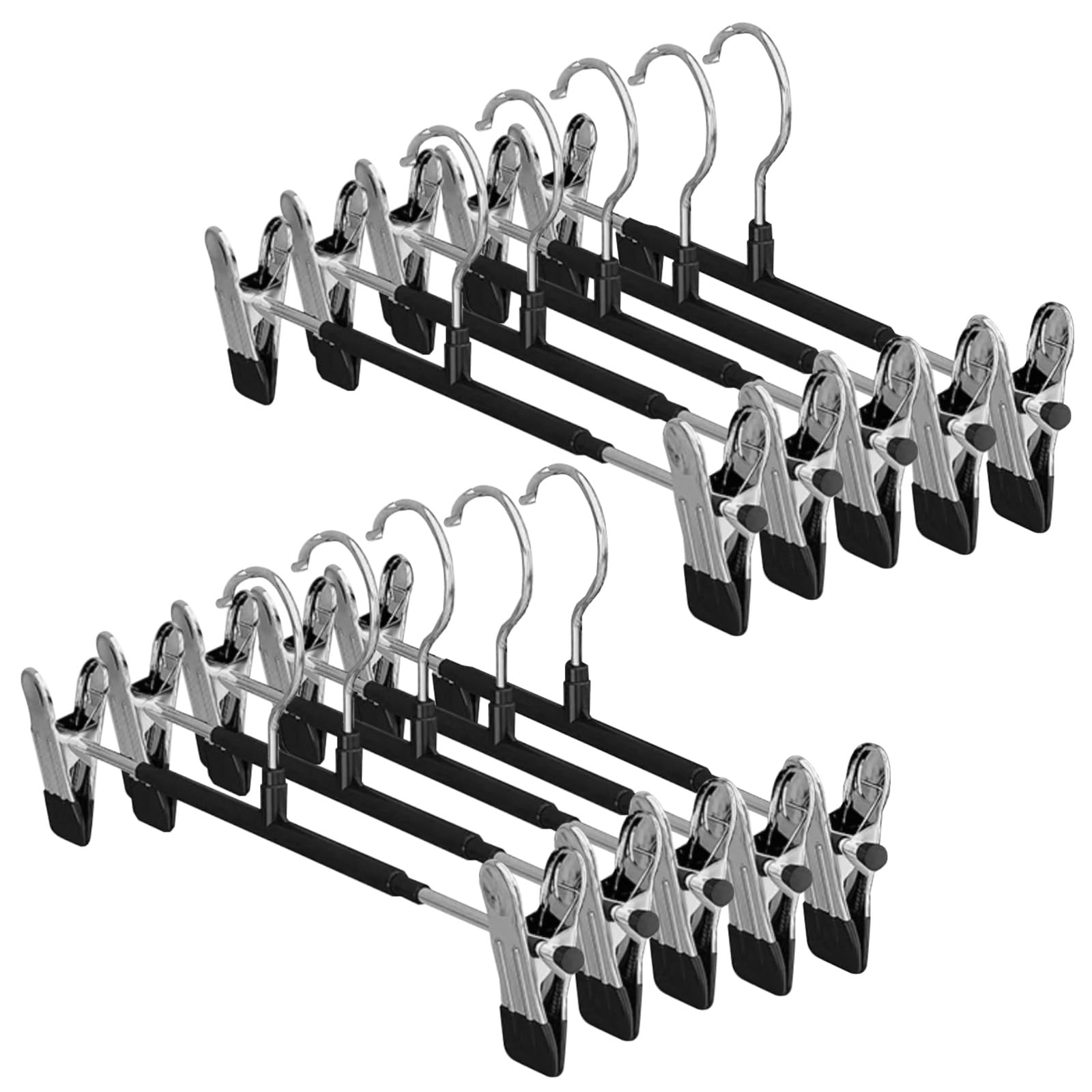 Grucce Pantaloni in Metallo con Pinze Regolabili, 10 Pezzi