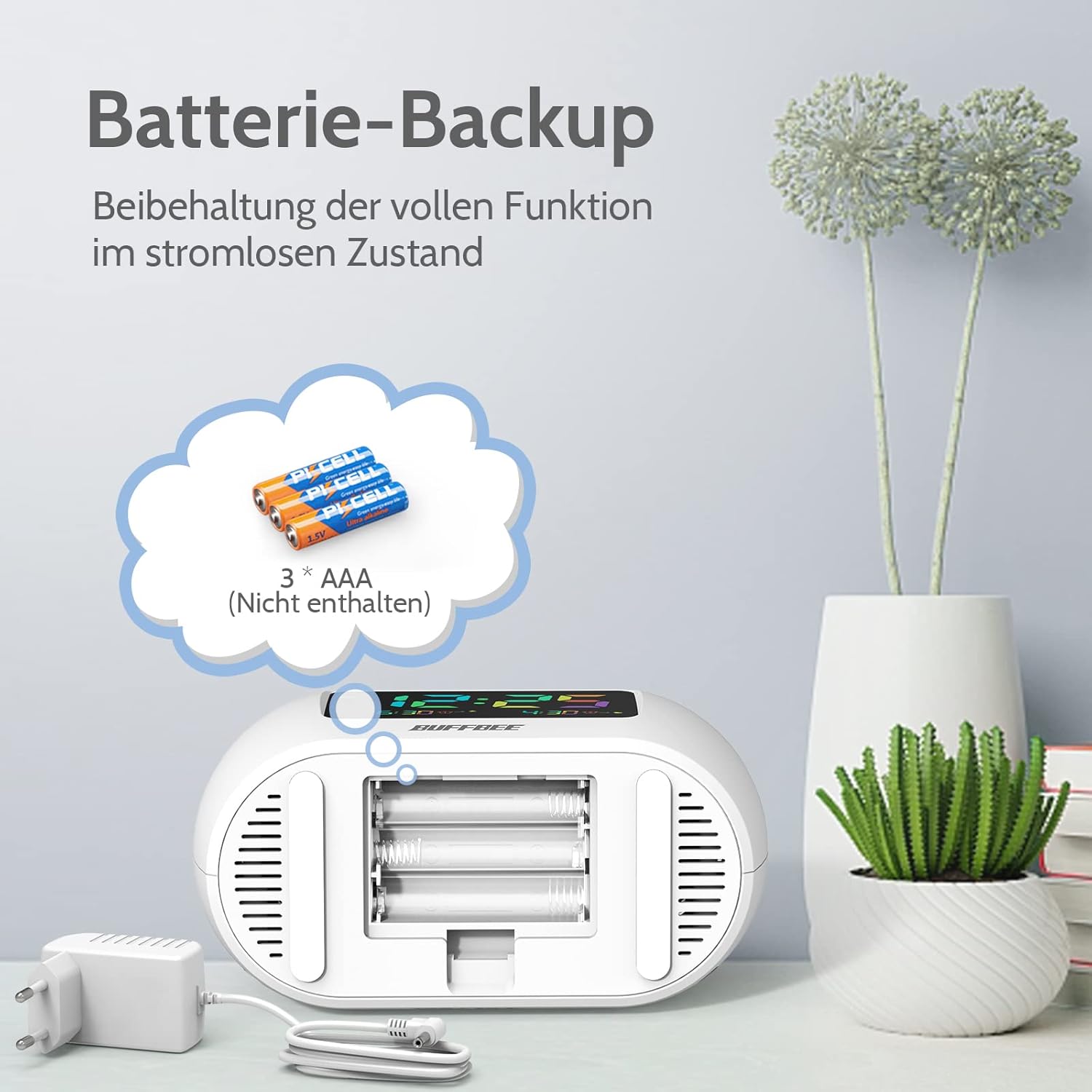 Buffbee Radiosveglia con Cifre Arcobaleno e Luce Notturna - immagine 6