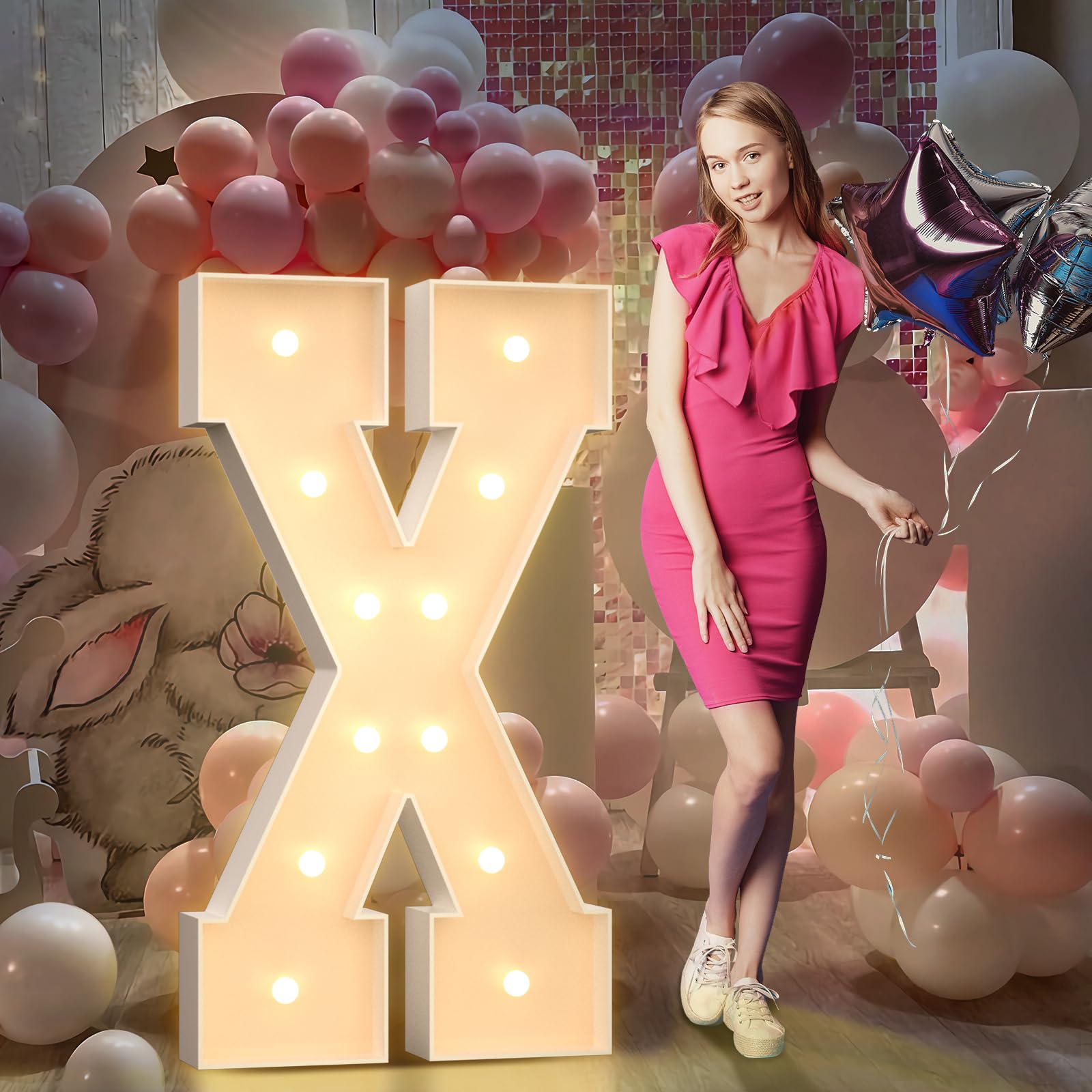 Lettera Luminosa Gigante LED Gialla 120cm - Lettera X