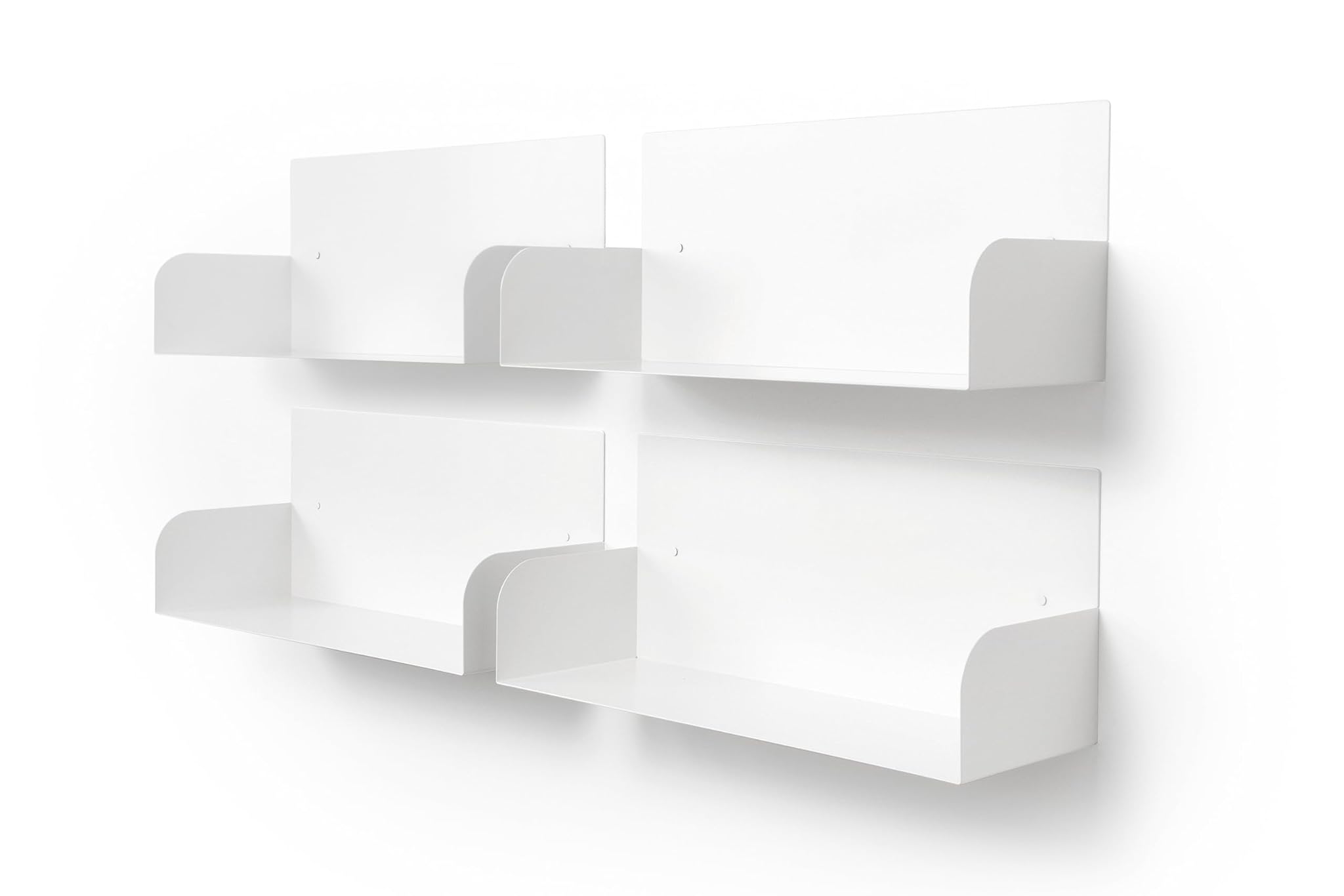 D-segno Mensola da Muro in Metallo (Kit 4 mensole), Bianco