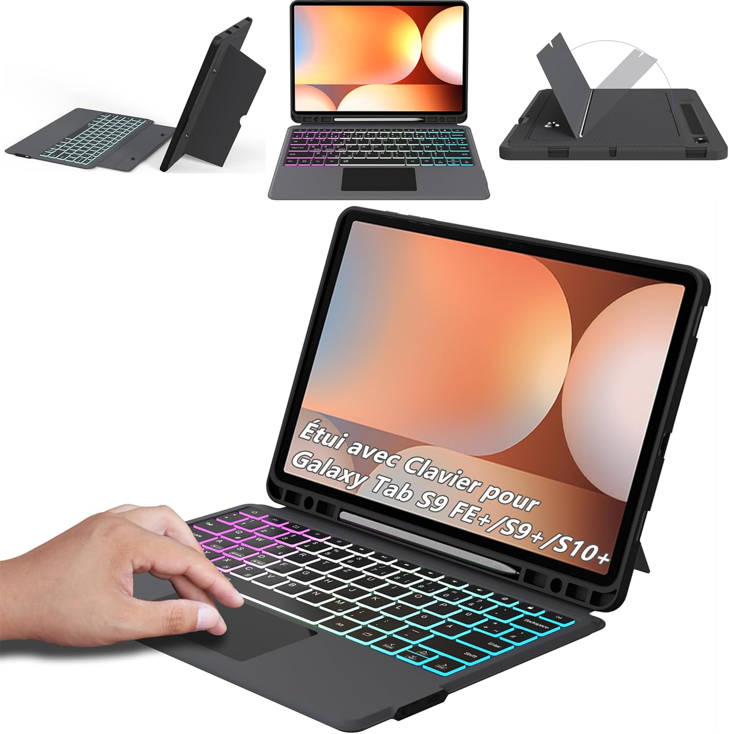 Vankeypad Custodia con Tastiera per Samsung Galaxy Tab S9 FE+ - immagine 1