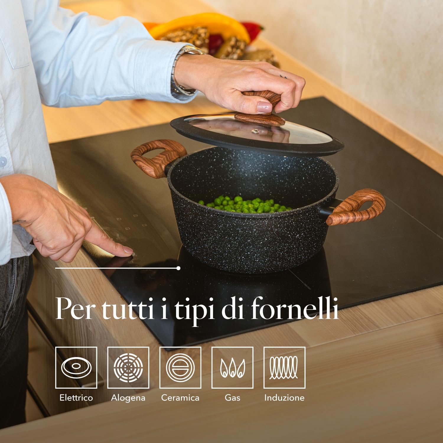 Florina MASTER BLACK Set Pentole e Padelle 6 Pezzi - immagine 3