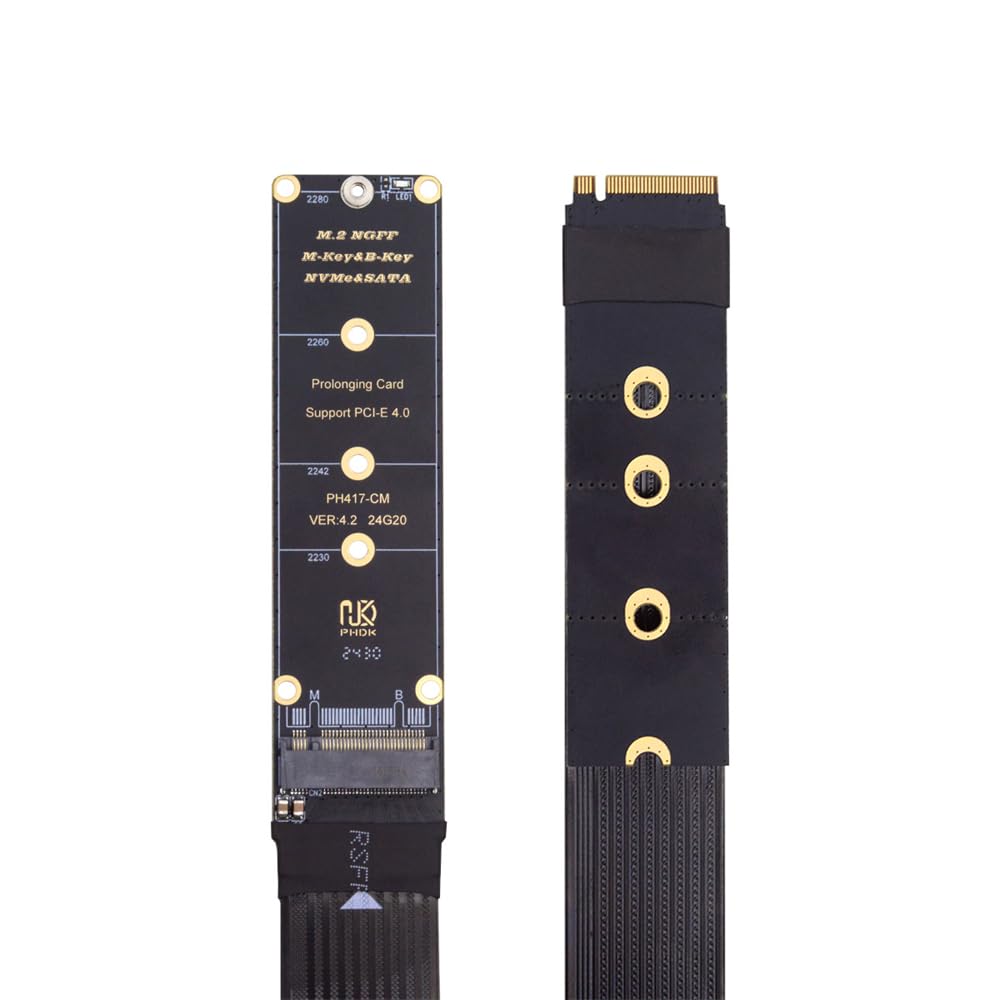 xiwai NGFF M-Key NVME SSD Extender Card con PCI-E 4.0 Cavo di prolunga ...