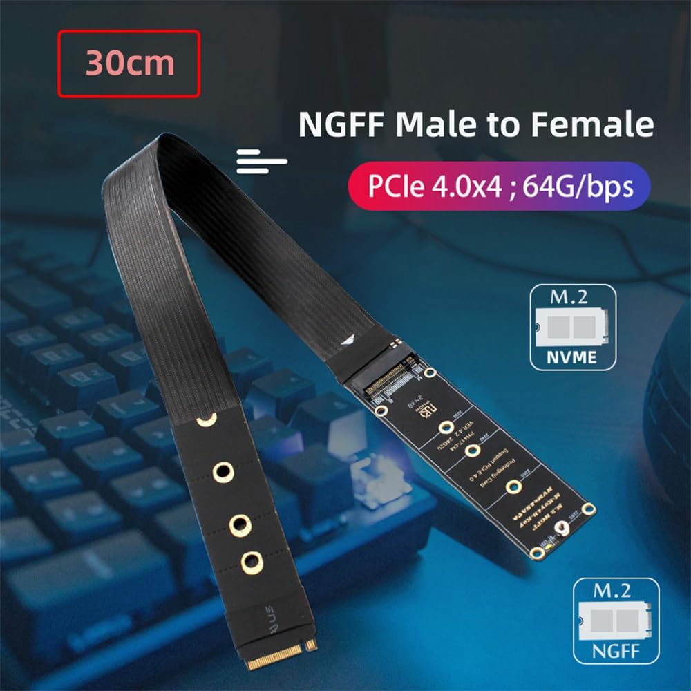 xiwai NGFF M-Key NVME SSD Extender Card con PCI-E 4.0 Cavo di prolunga ...