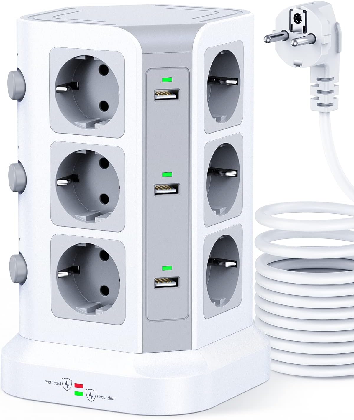 Koosla Multipresa Verticale 4000W con 12 Prese e 6 USB - immagine 1