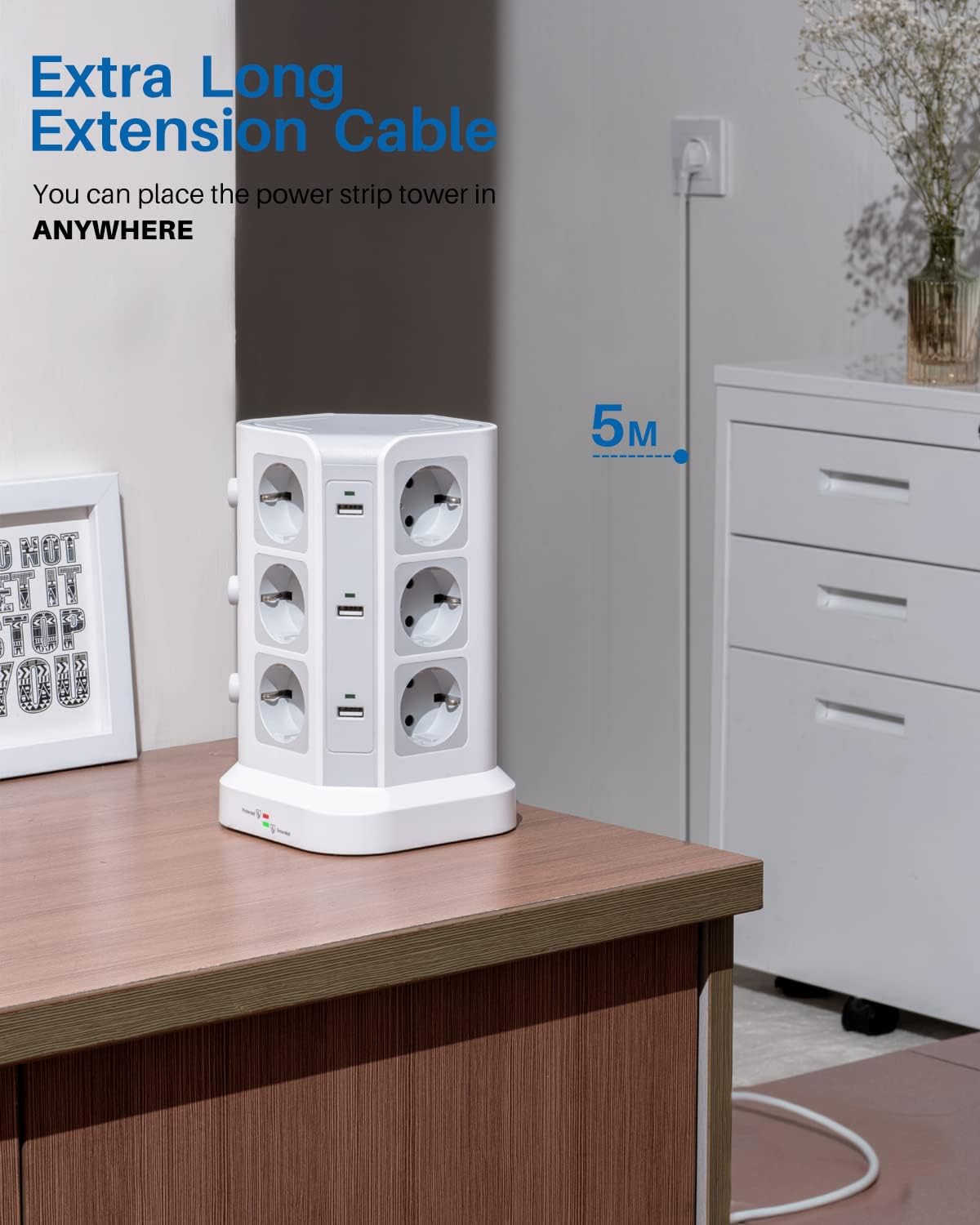 Koosla Multipresa Verticale 4000W con 12 Prese e 6 USB - immagine 3