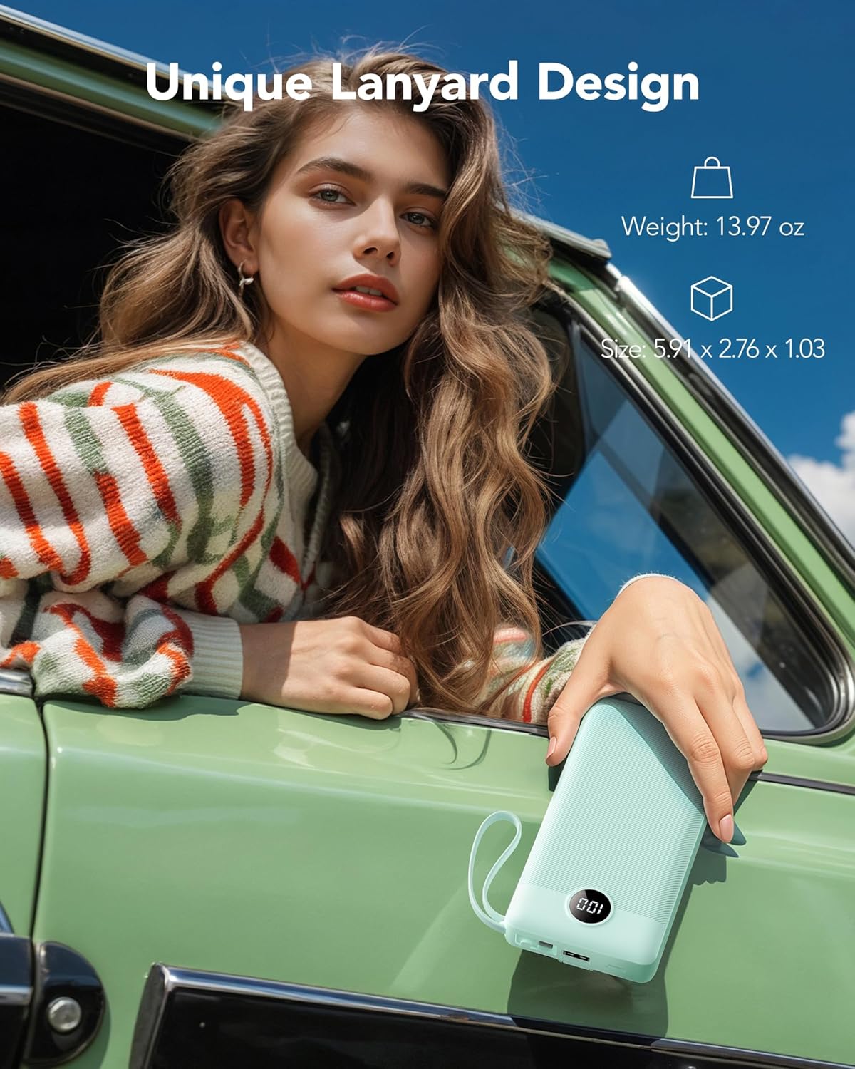 Vrurc Caricatore Portatile 20000mAh, Verde - immagine 8