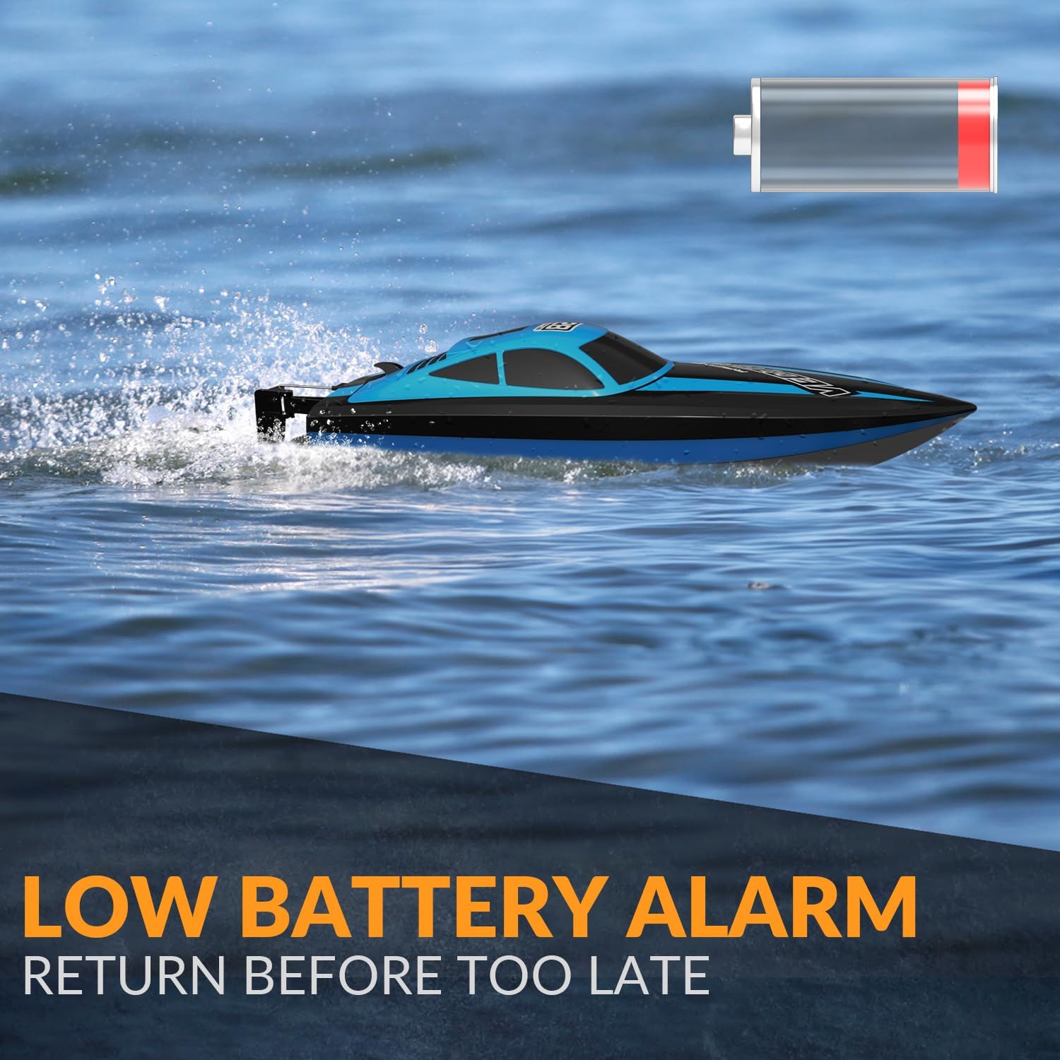 VOLANTEXRC Barca Telecomandata Impermeabile 2,4GHz, Blu - immagine 5