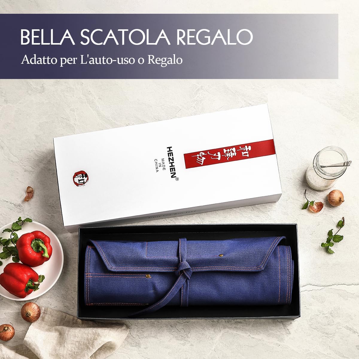 HEZHEN Chef Rotolo di Coltello Borsa per Coltelli - immagine 6