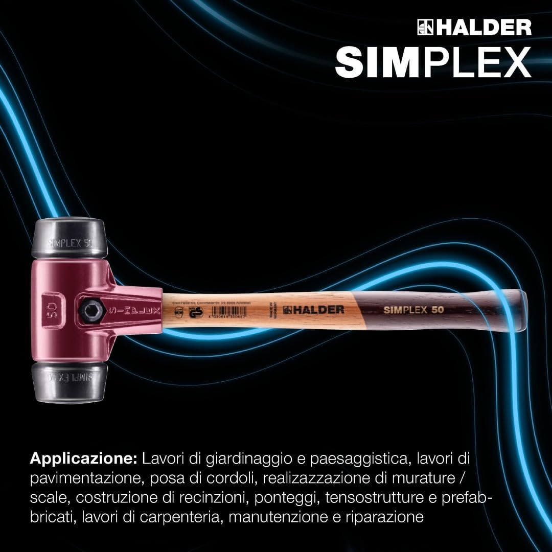 Halder WHA3002080 - Mazzuolo Simplex in gomma, 80 mm - immagine 6