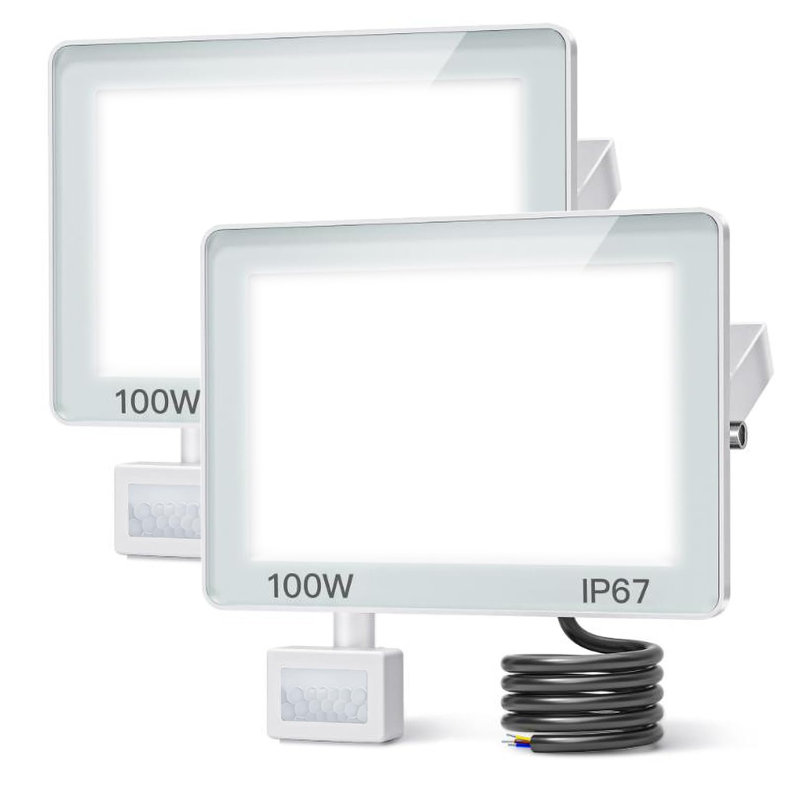 Annifunly Faretto LED Esterno con Sensore di Movimento 100W, 2 pz