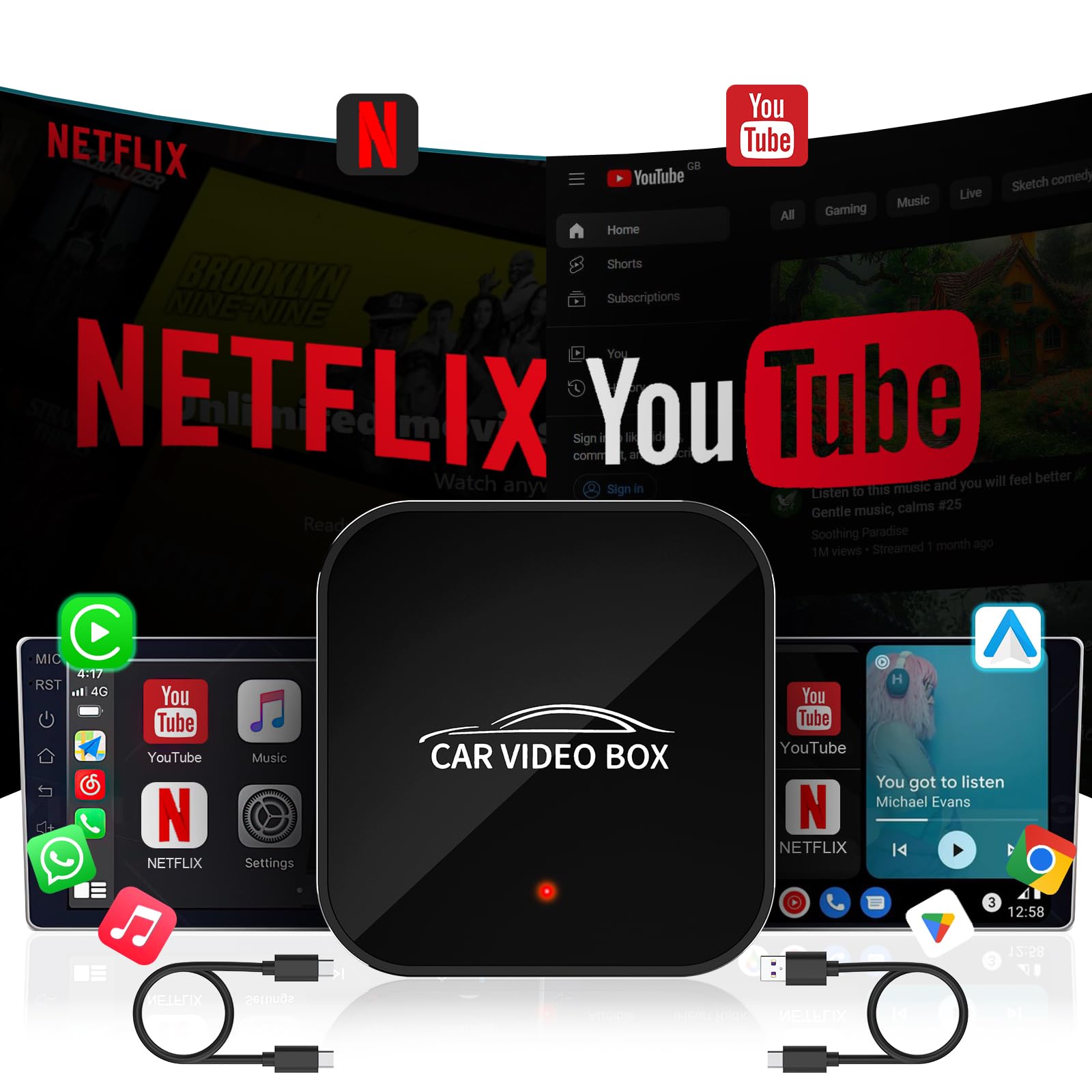 Adattatore Carplay Wireless con YouTube 2024