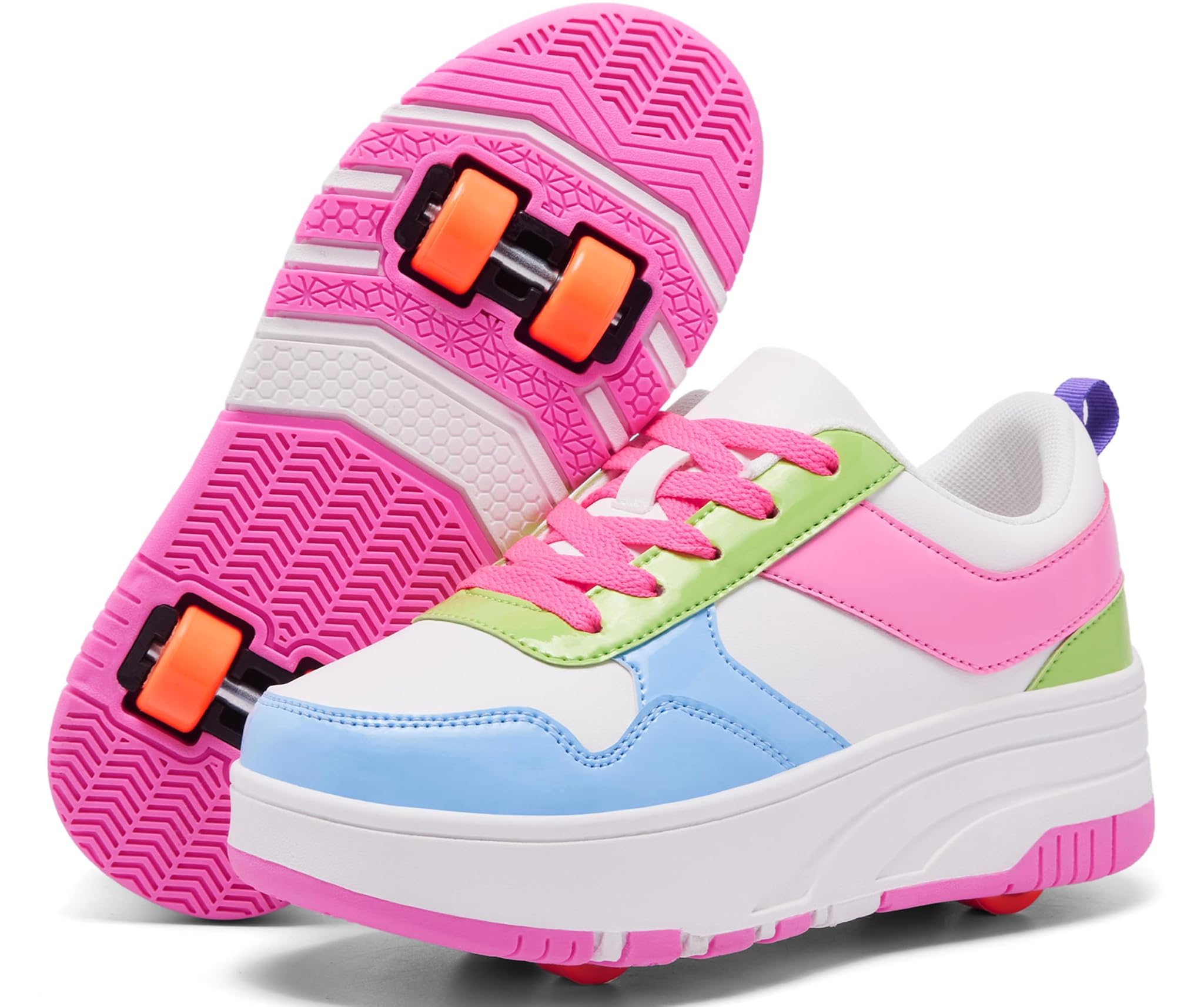 Scarpe con Ruote Pattini per Bambini 4 Ruote Rimovibili