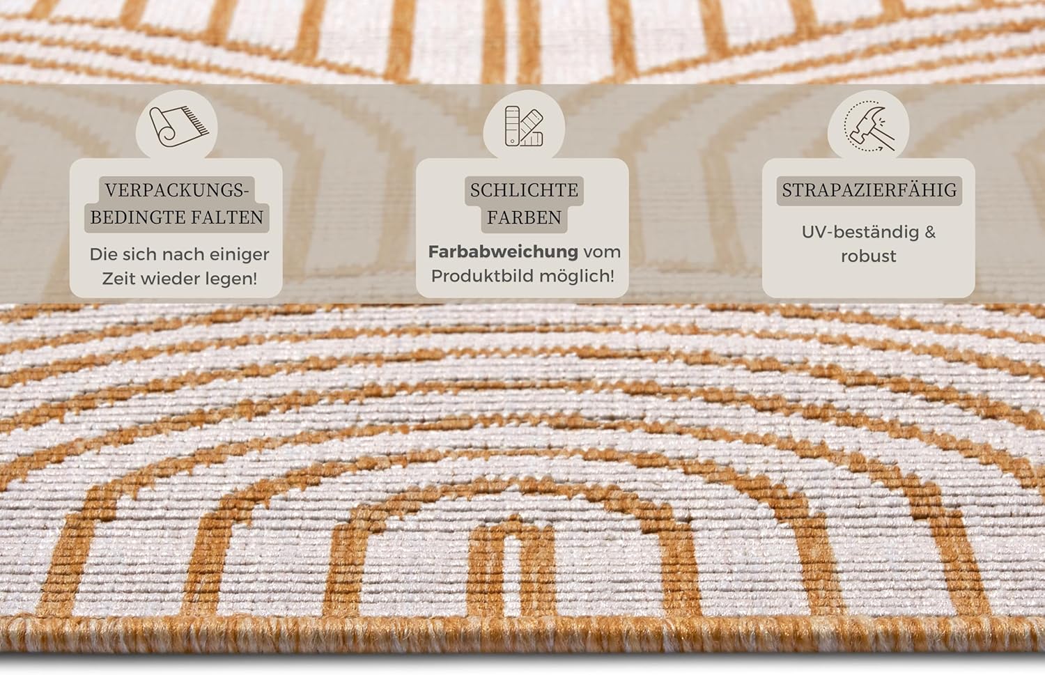 Hanse Home Pangli - Tappeto Esterni Boho Scandinavo, Ocra - immagine 3