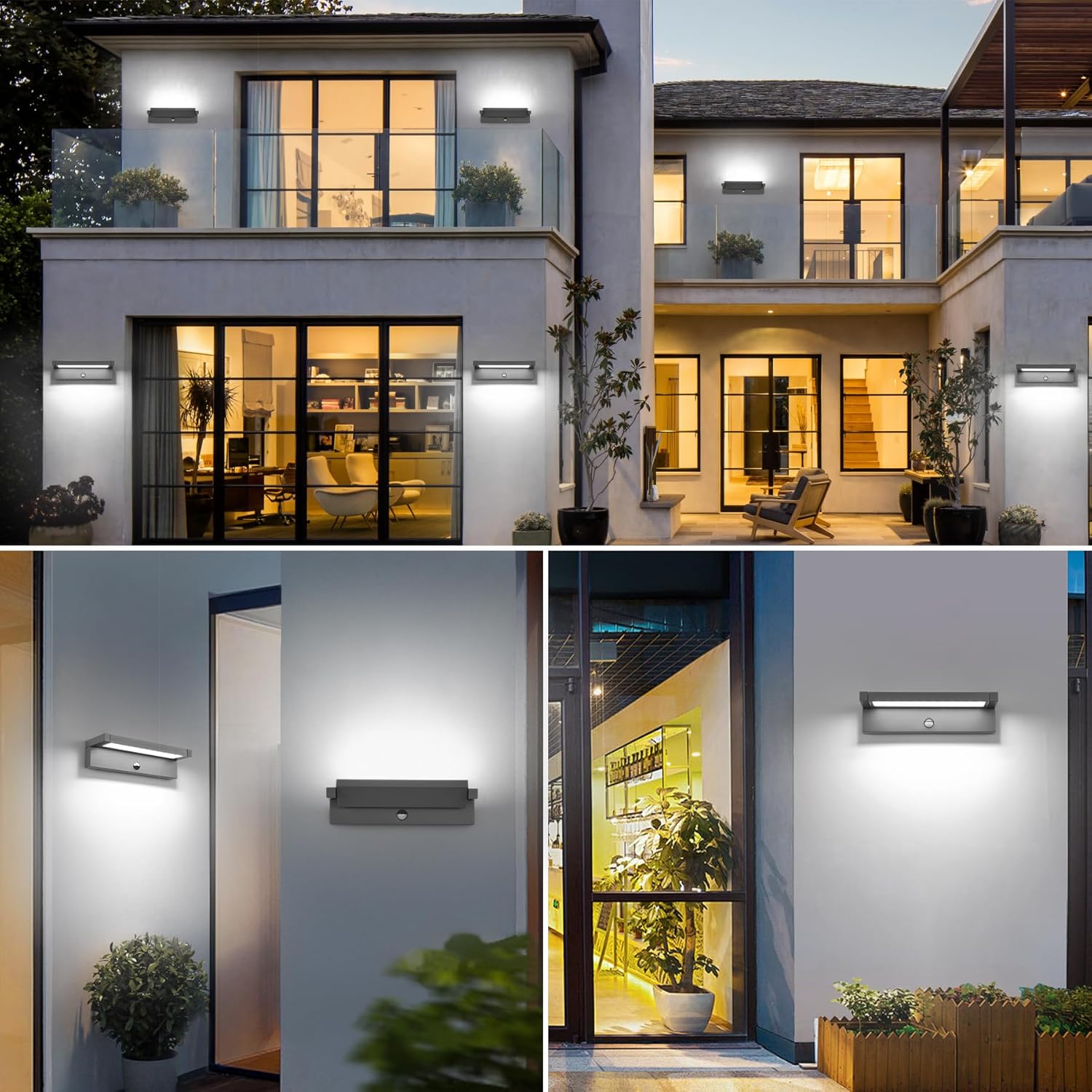 Applique da Esterno con Sensore di Movimento 36W, Grigio Scuro - immagine 2