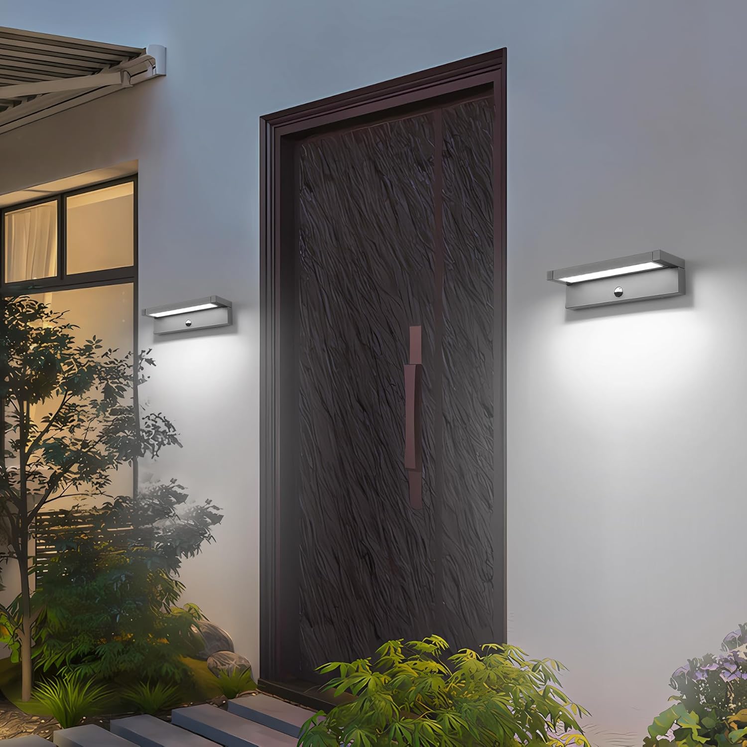 Applique da Esterno con Sensore di Movimento 36W, Grigio Scuro - immagine 7