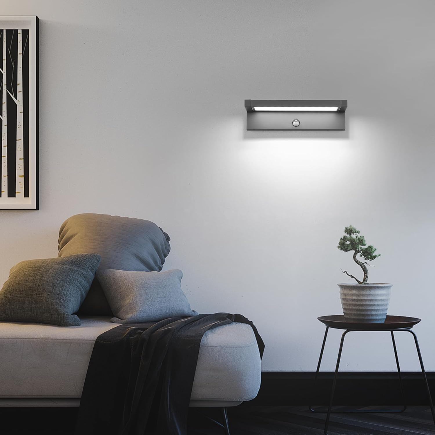 Applique da Esterno con Sensore di Movimento 36W, Grigio Scuro - immagine 8