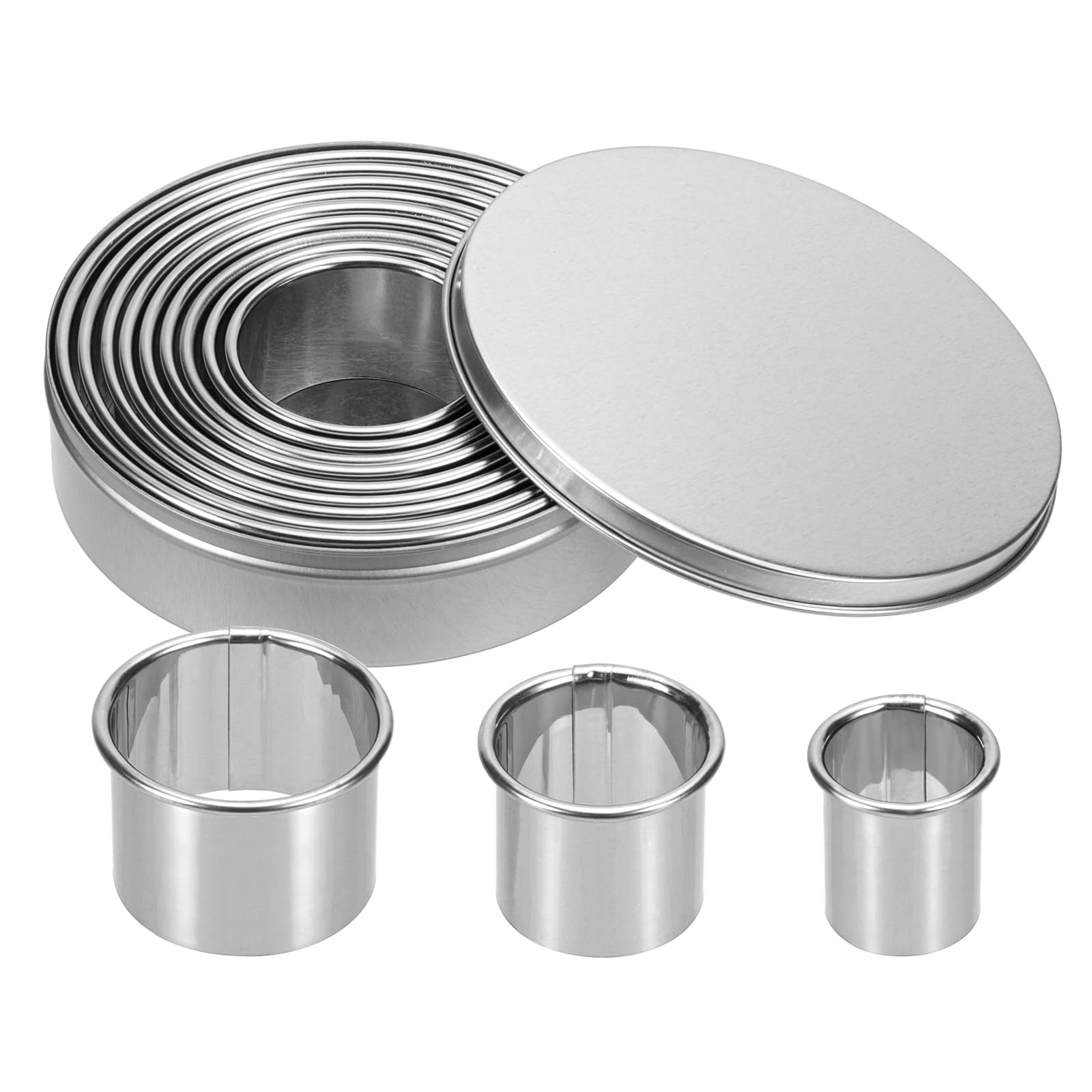 12 Pezzi Coppapasta Tondi in Acciaio Inossidabile