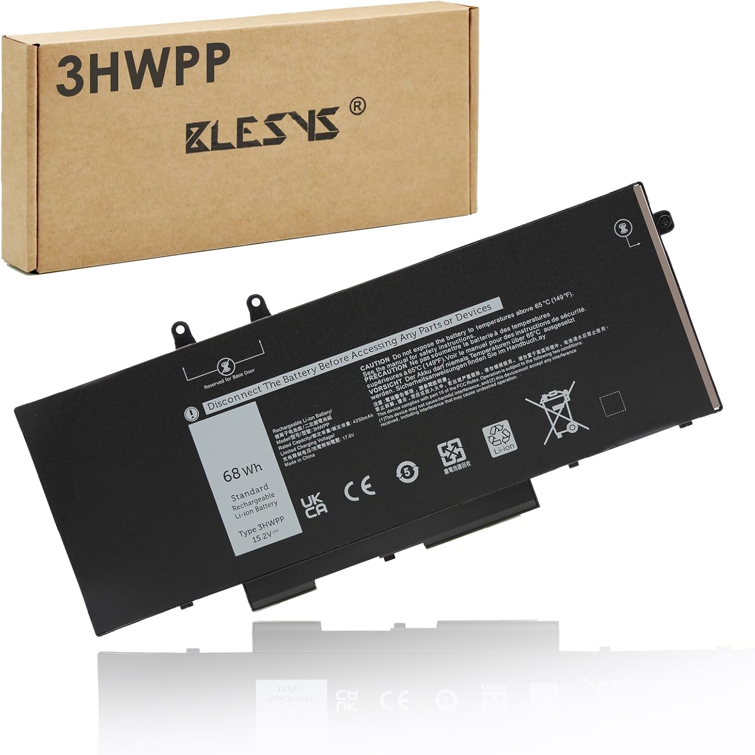 Blesys 3HWPP Batteria 68Wh per Dell Precision/Latitude/Inspiron - immagine 1
