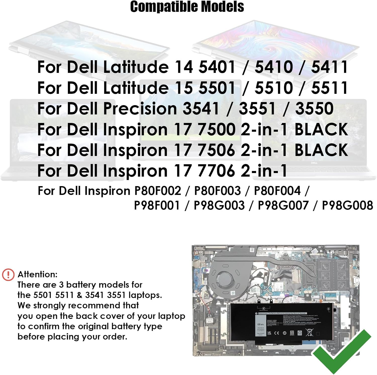 Blesys 3HWPP Batteria 68Wh per Dell Precision/Latitude/Inspiron - immagine 3