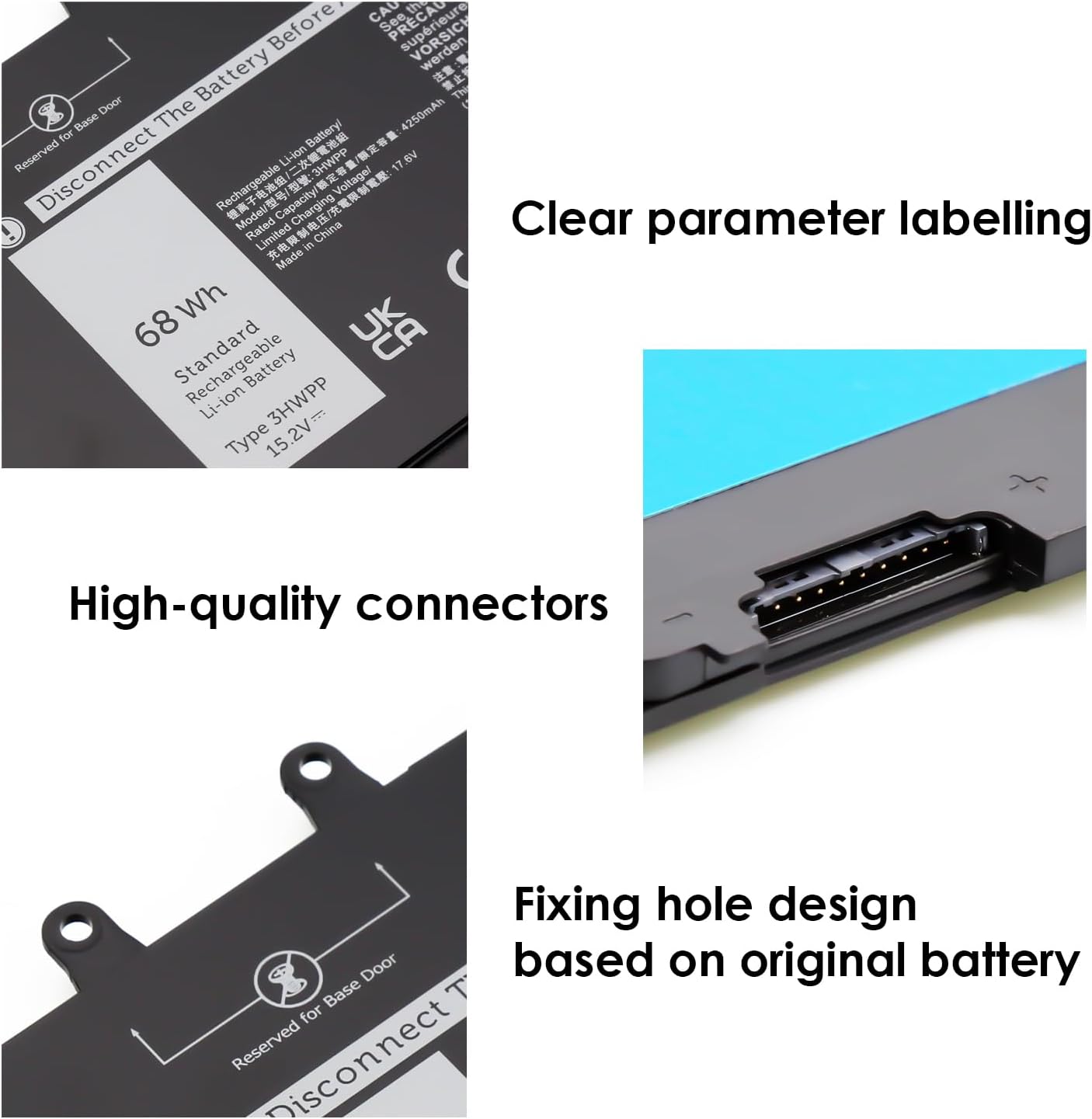 Blesys 3HWPP Batteria 68Wh per Dell Precision/Latitude/Inspiron - immagine 4
