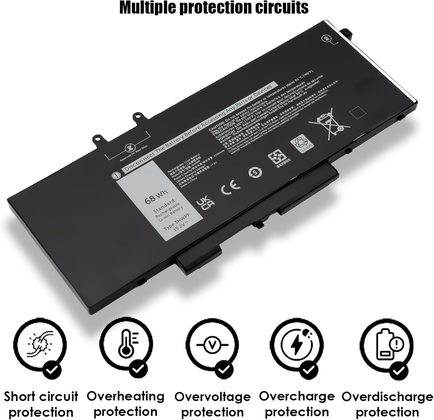 Blesys 3HWPP Batteria 68Wh per Dell Precision/Latitude/Inspiron - immagine 5