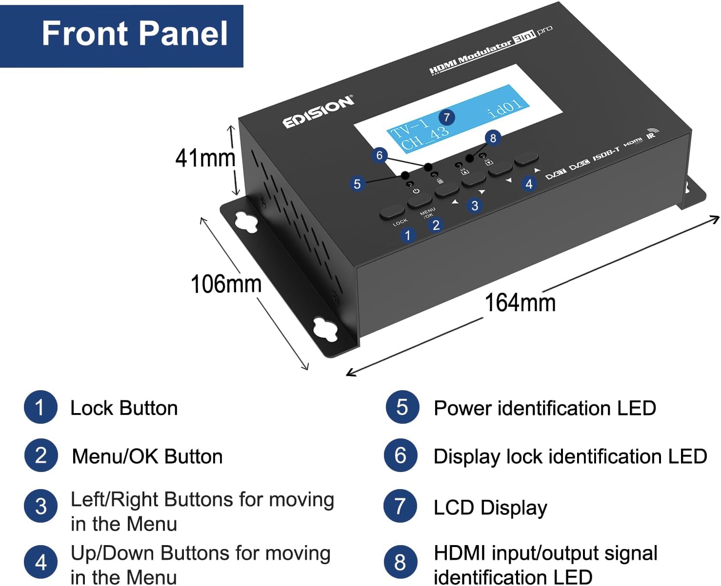 Edision HDMI Modulator 3in1 pro - DVB-T/ISDB-T/DVB-C - immagine 2
